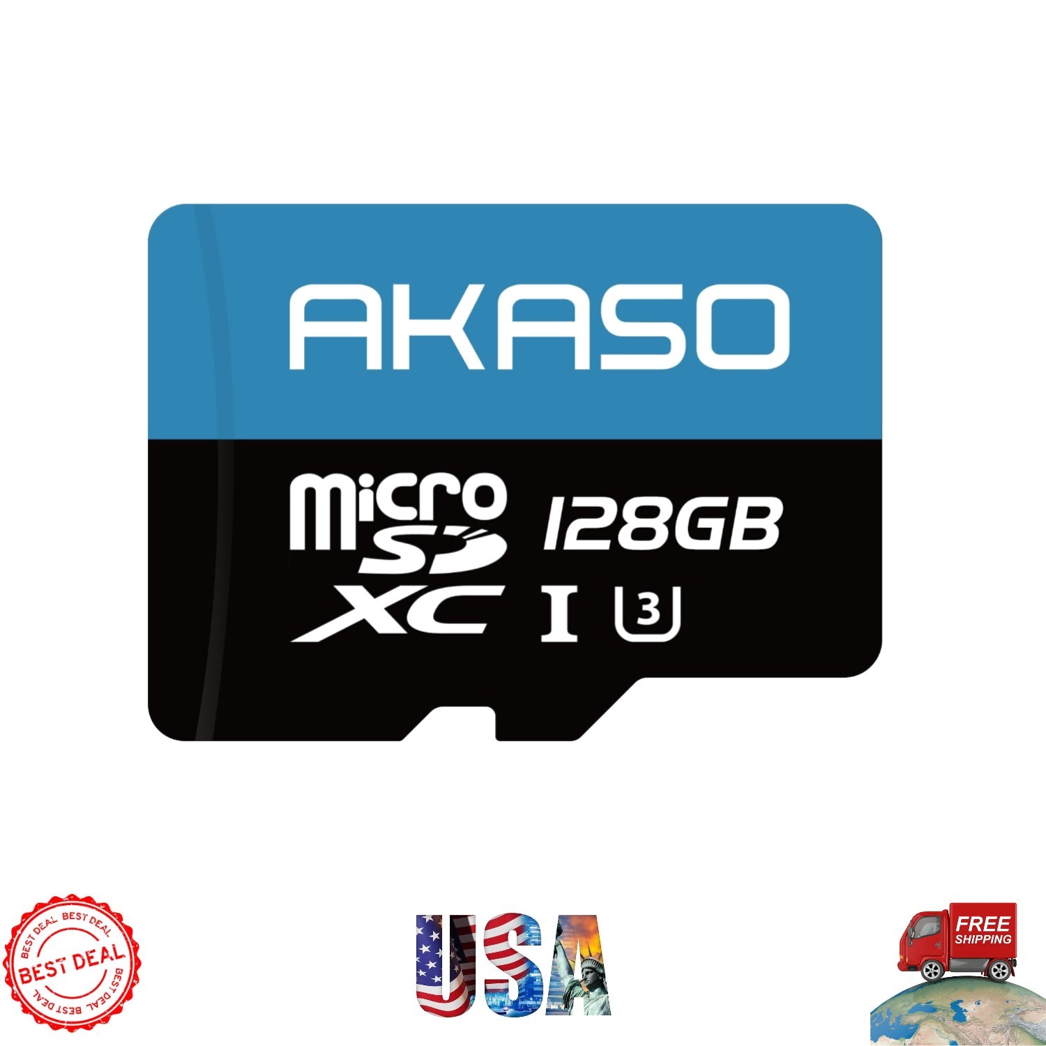 128GB MicroSDXC U3 Card with Adapter - Reliable Storage for Action Photography