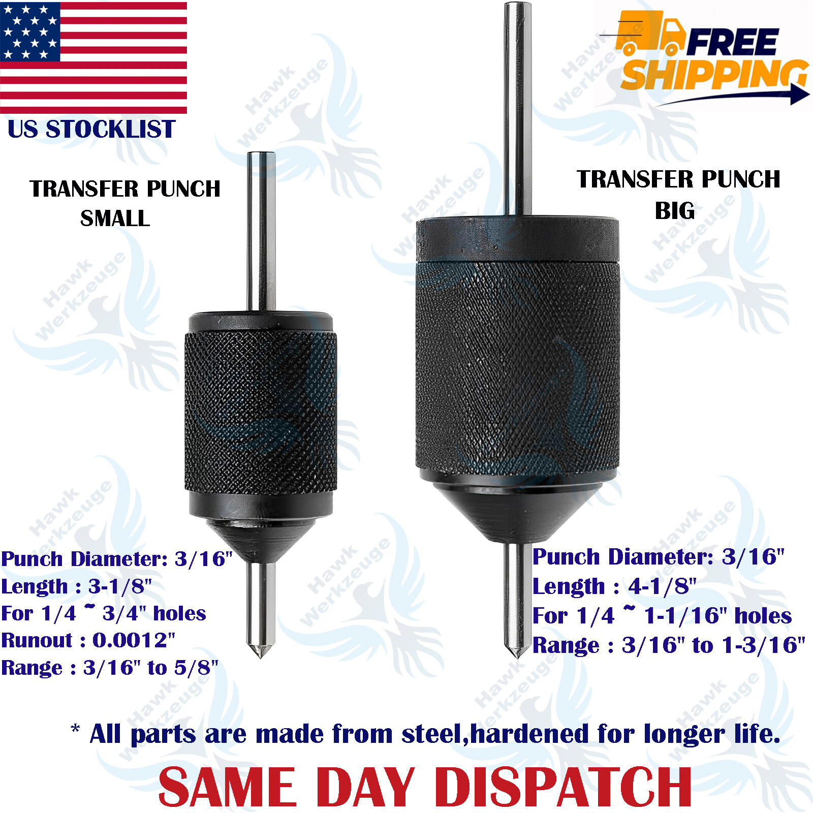 Universal Transfer Center Aligner- Punch-Hardened Pin Machine Tools-USA FULFILED