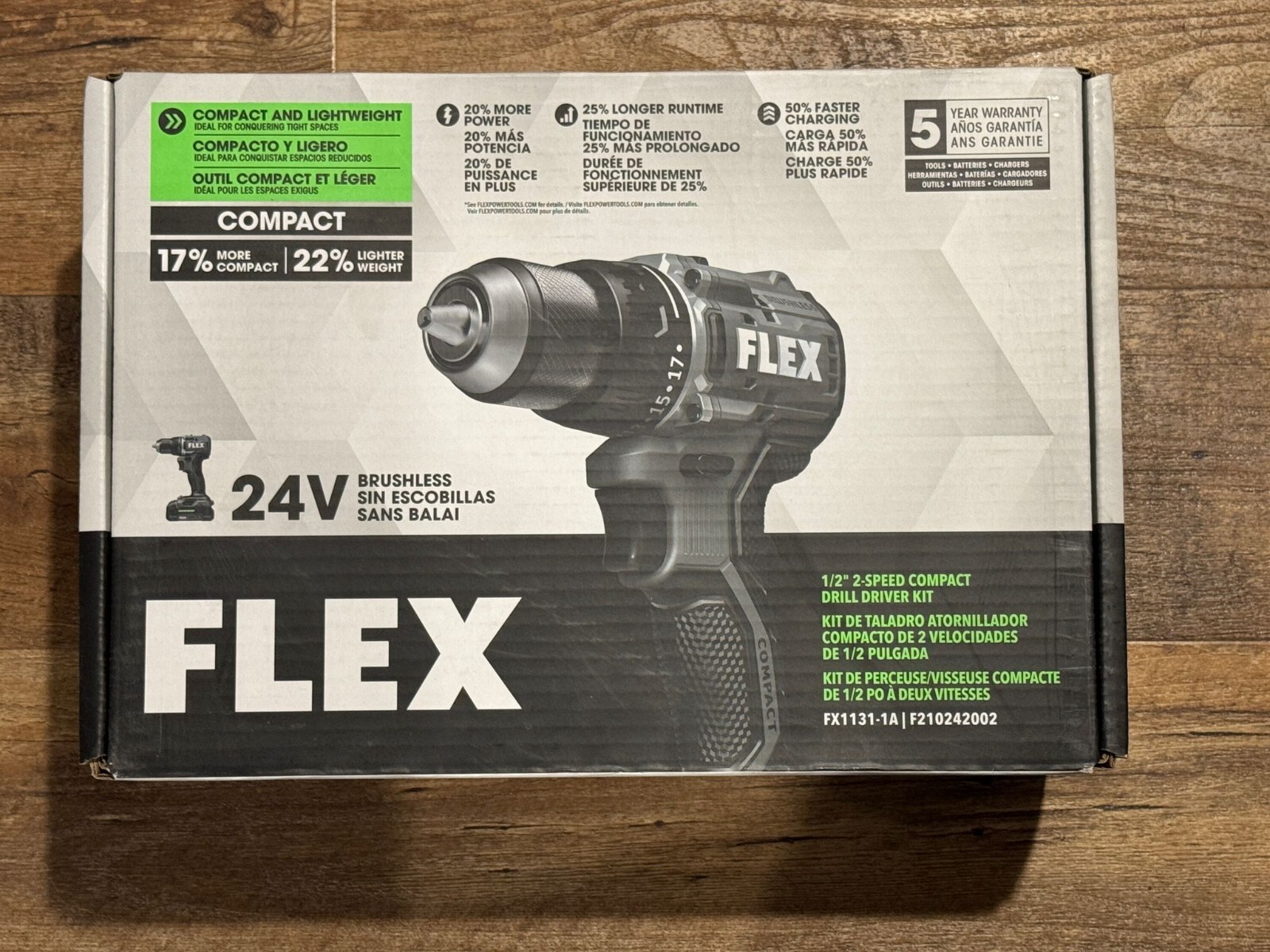 Flex  24 Volt 1/2-in Brushless Cordless Drill - FX1131-1A  kit - FREE SHIPPING