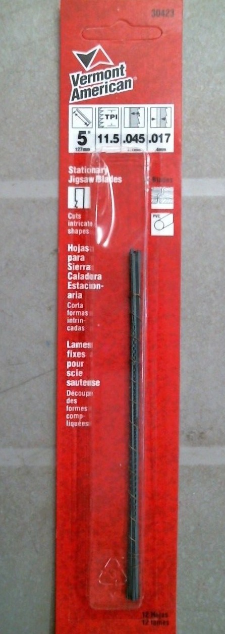 Vermont American 30423 Stationary Jigsaw Blades, 5",  FREE SHIPPING