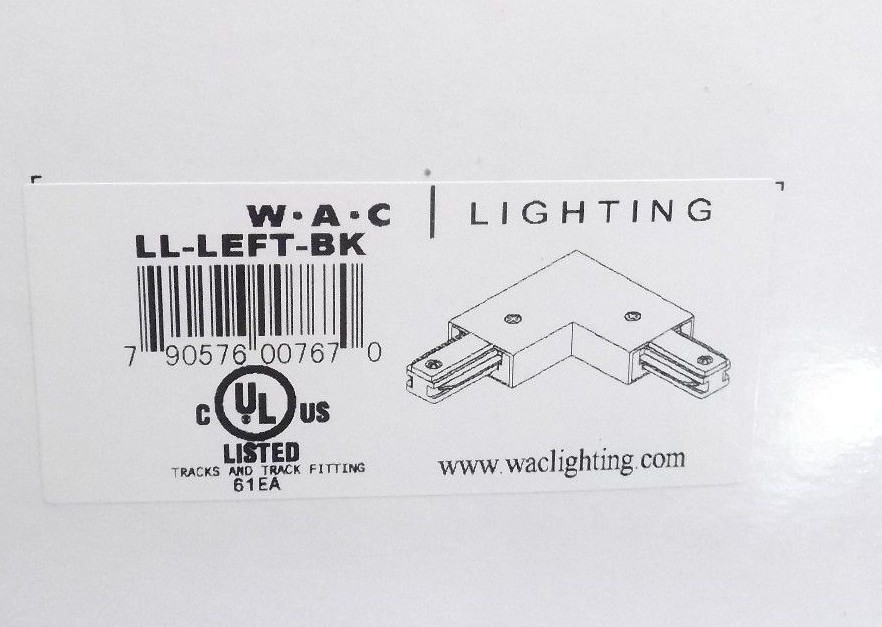WAC Lighting LL-LEFT-BK Connector - L Series - Black - Prepaid Shipping