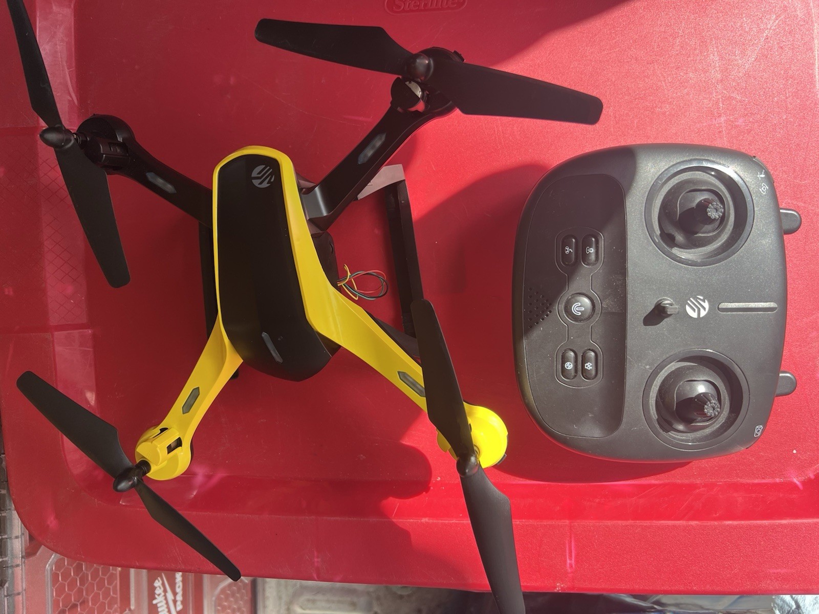 Sharper Image Yellow Black Quadcopter Drone with Controller