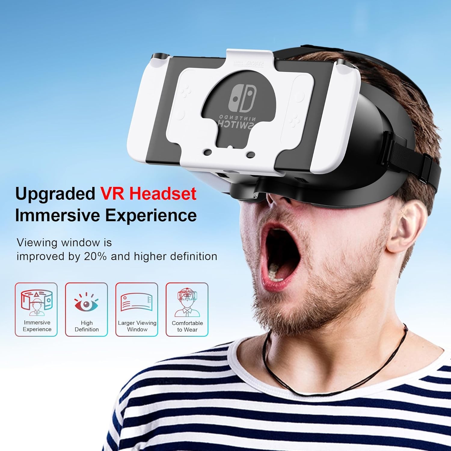 VR Glasses for Nintendo Switch Switch OLED Adjustable Lenses Head Strap Labo Kit