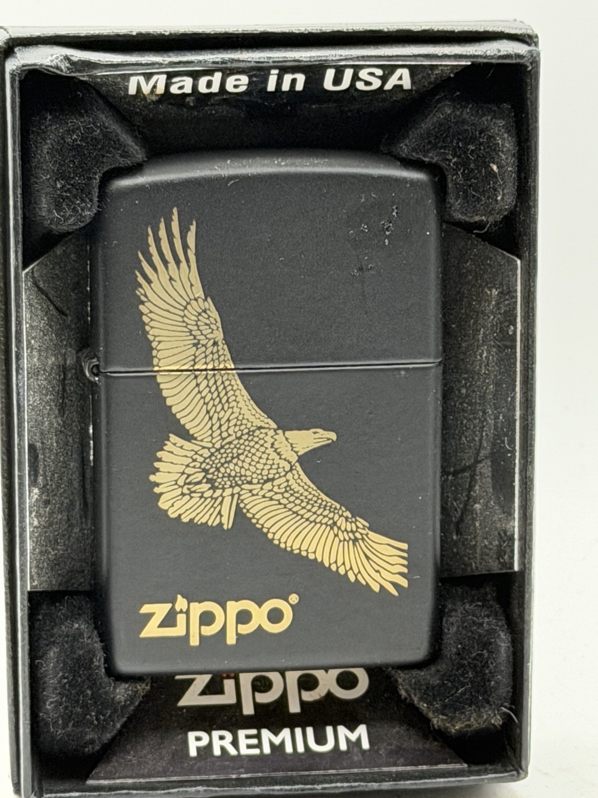 2023 Zippo Soaring Eagle Black Matte Zippo Lighter NEW