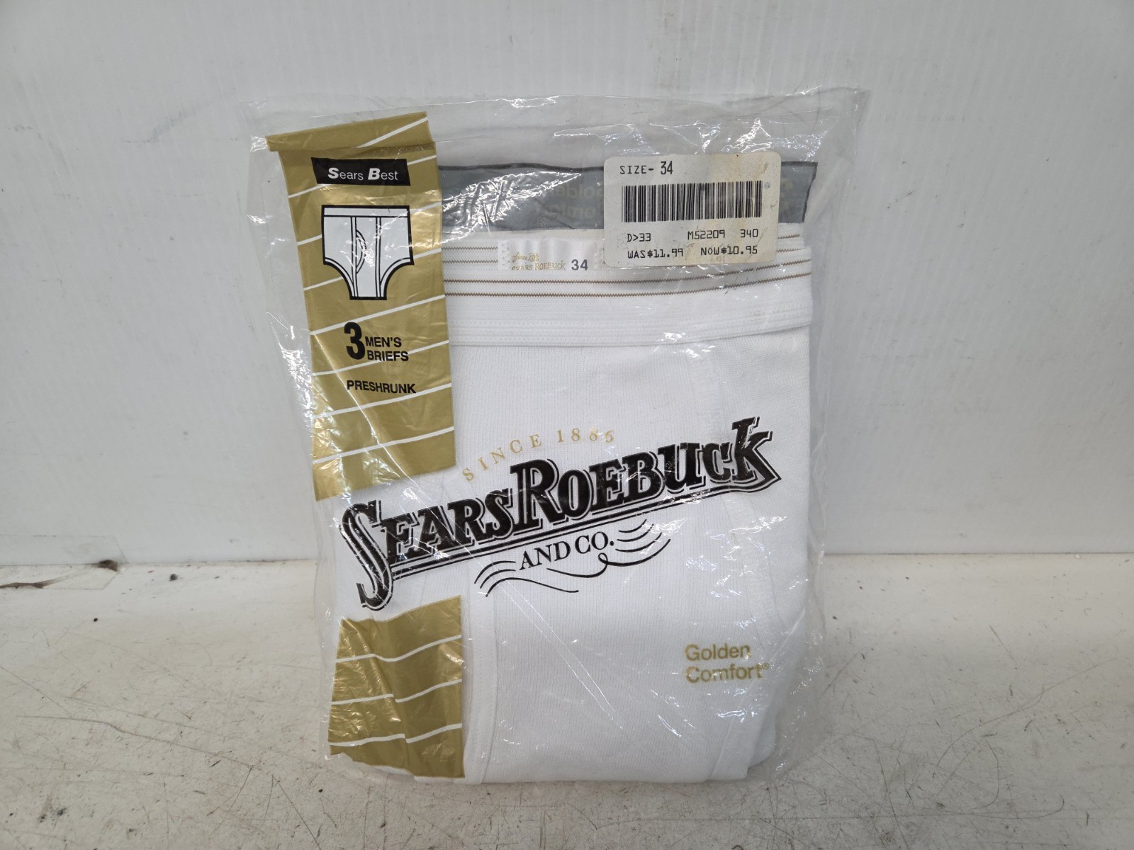 3-pack Of New Sealed Vintage Sears Golden Comfort Men's Size 34 Briefs