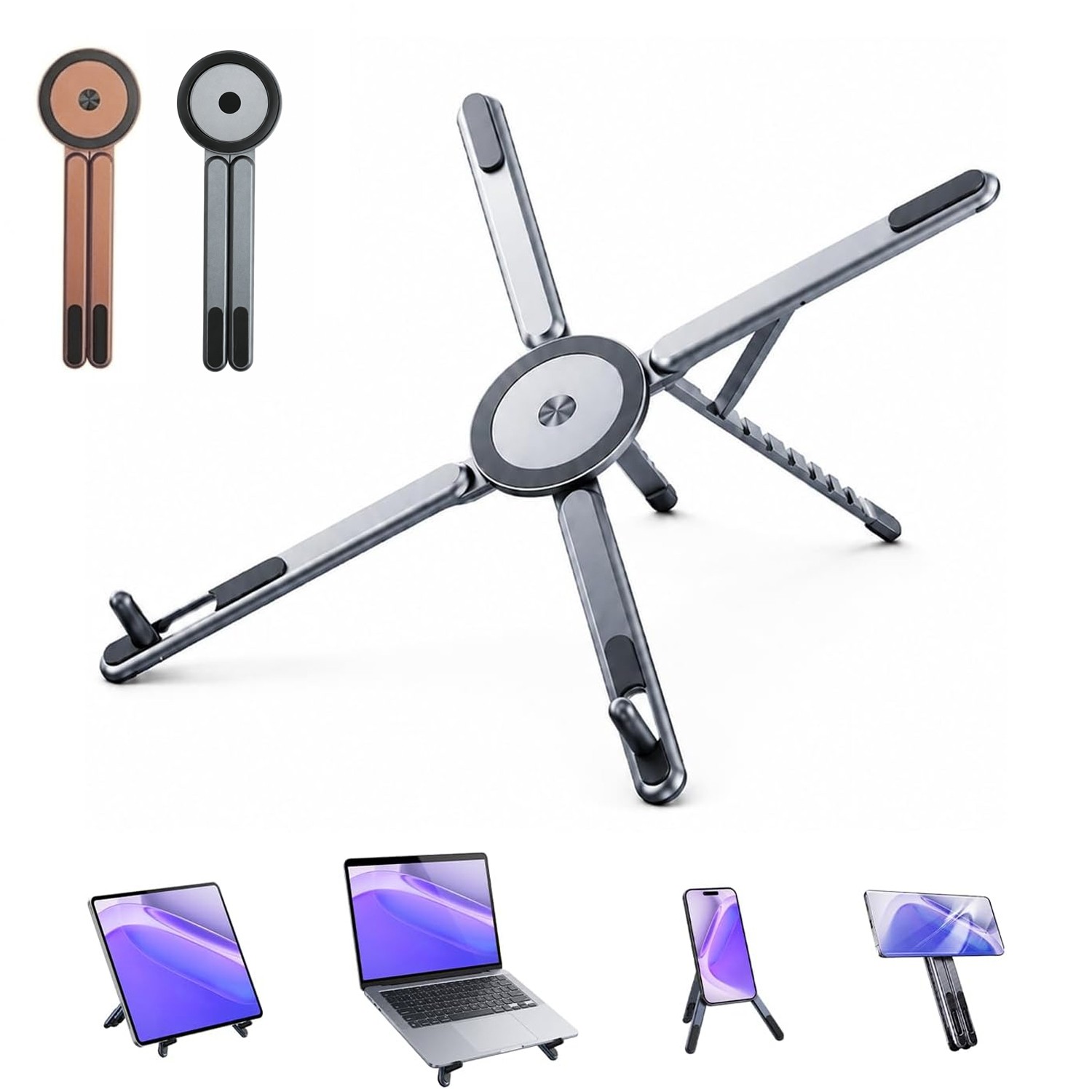 4 in 1 Portable Adjustable Laptop Stand Magnetic Phone Holder Video Streaming US