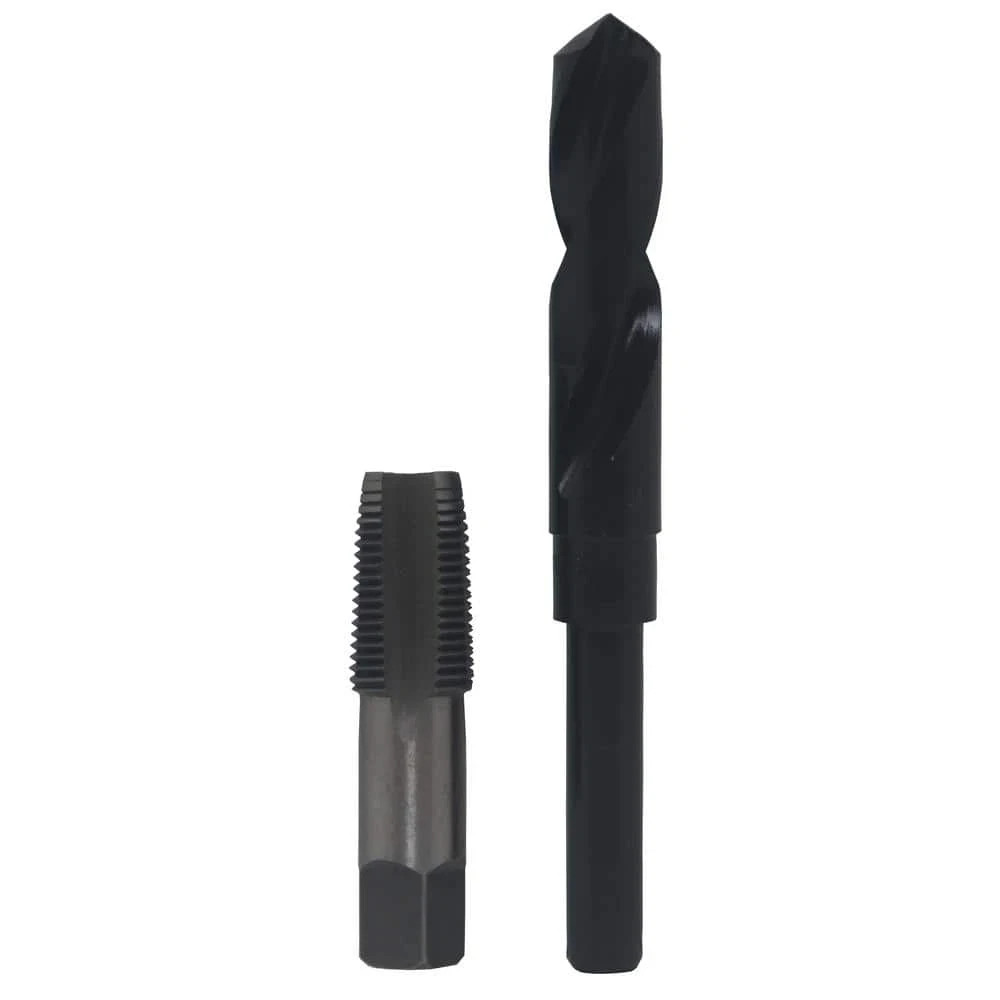 1/2 In Carbon Steel Npt Pipe Tap And 23/32 In High Speed Steel Drill Bit Set New