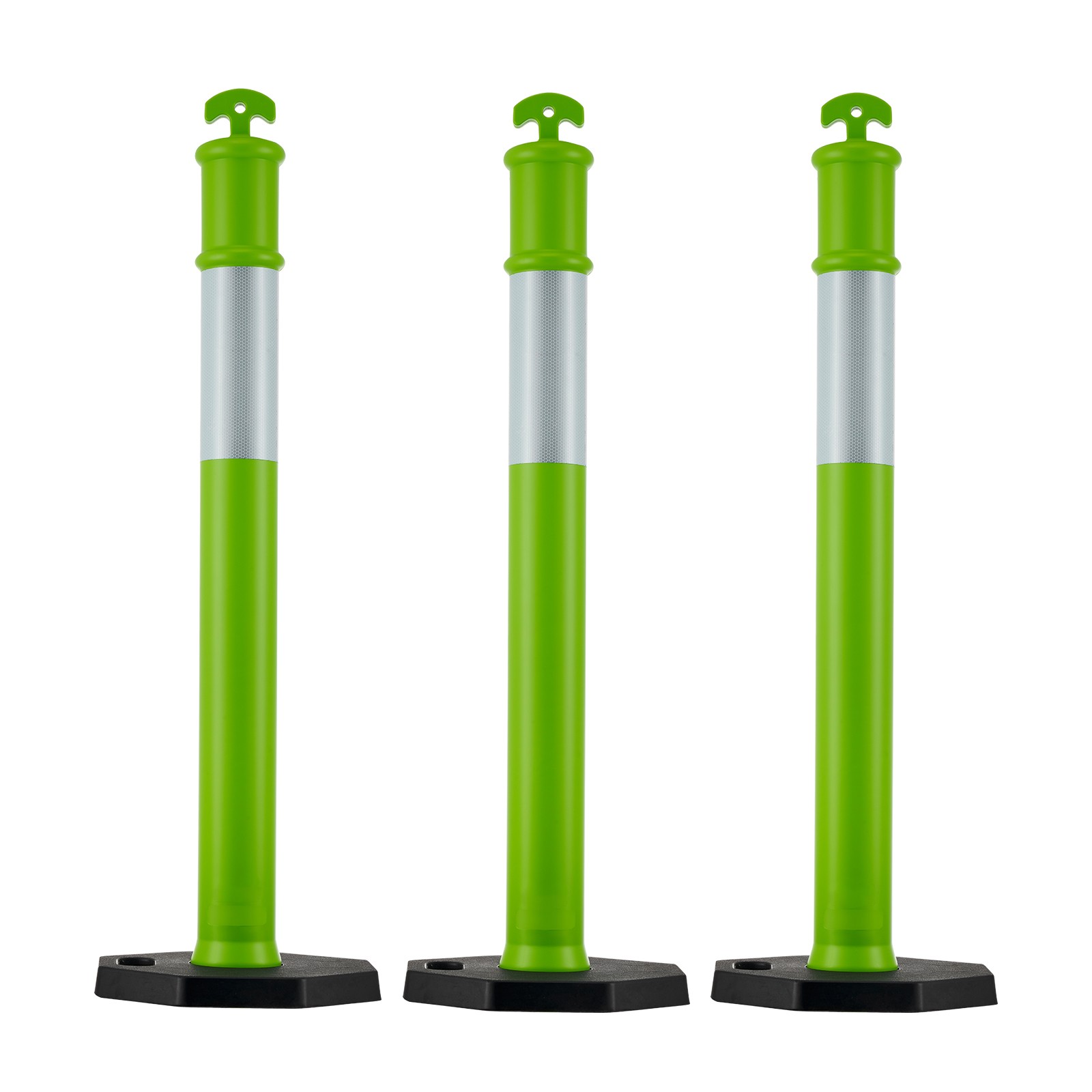 Uimoso Set of 3 Traffic Delineator Posts, 45-inch Safety Cones with Weighted