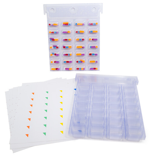 Unit Dose XL Perforated Cold Seal Blister Cards 28 Doses 6 Pack- Item DPUnit28XL