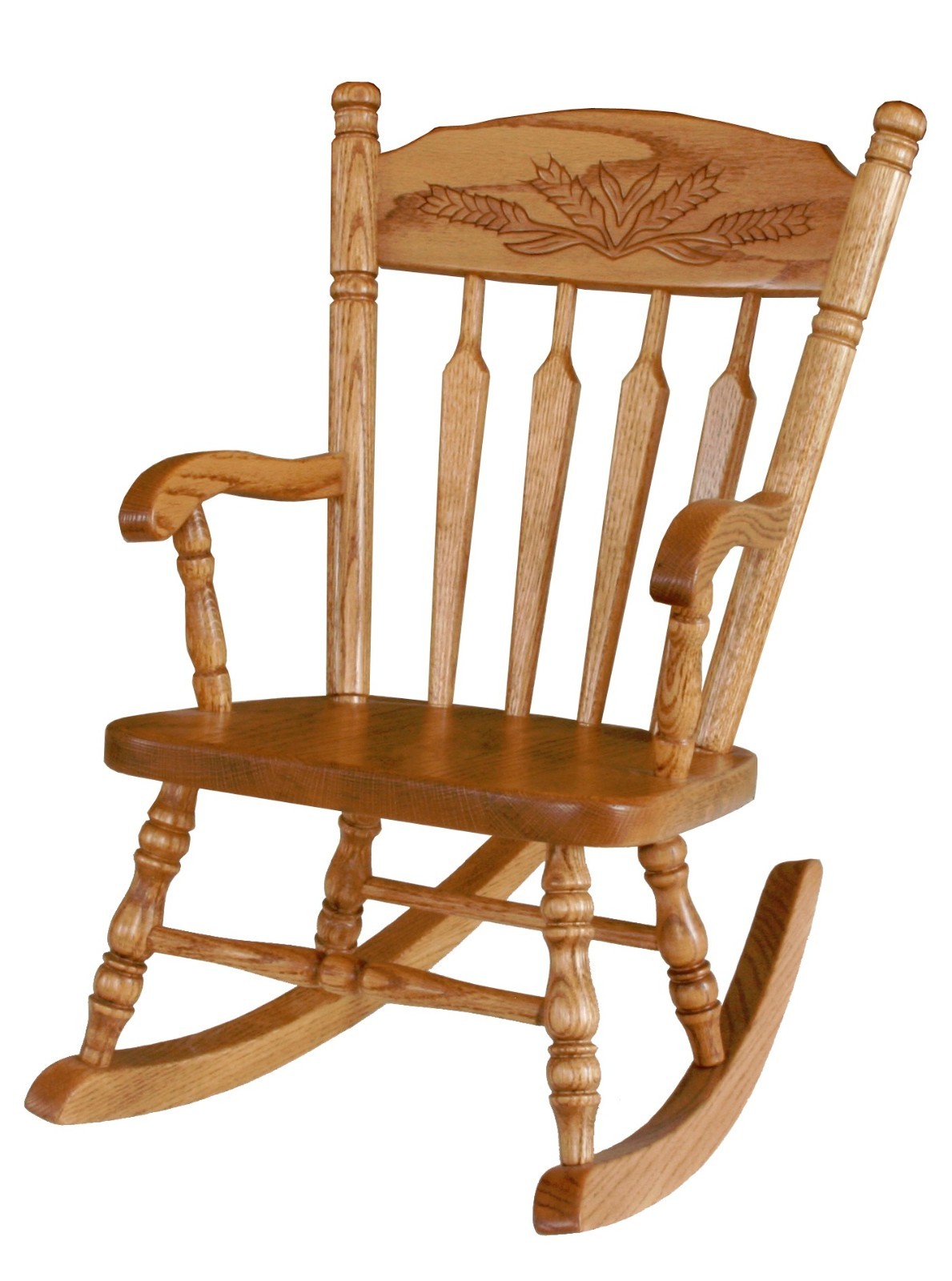 Amish Kids Toddler Rocking Chair Traditional Post Spindle Wheat Solid Oak