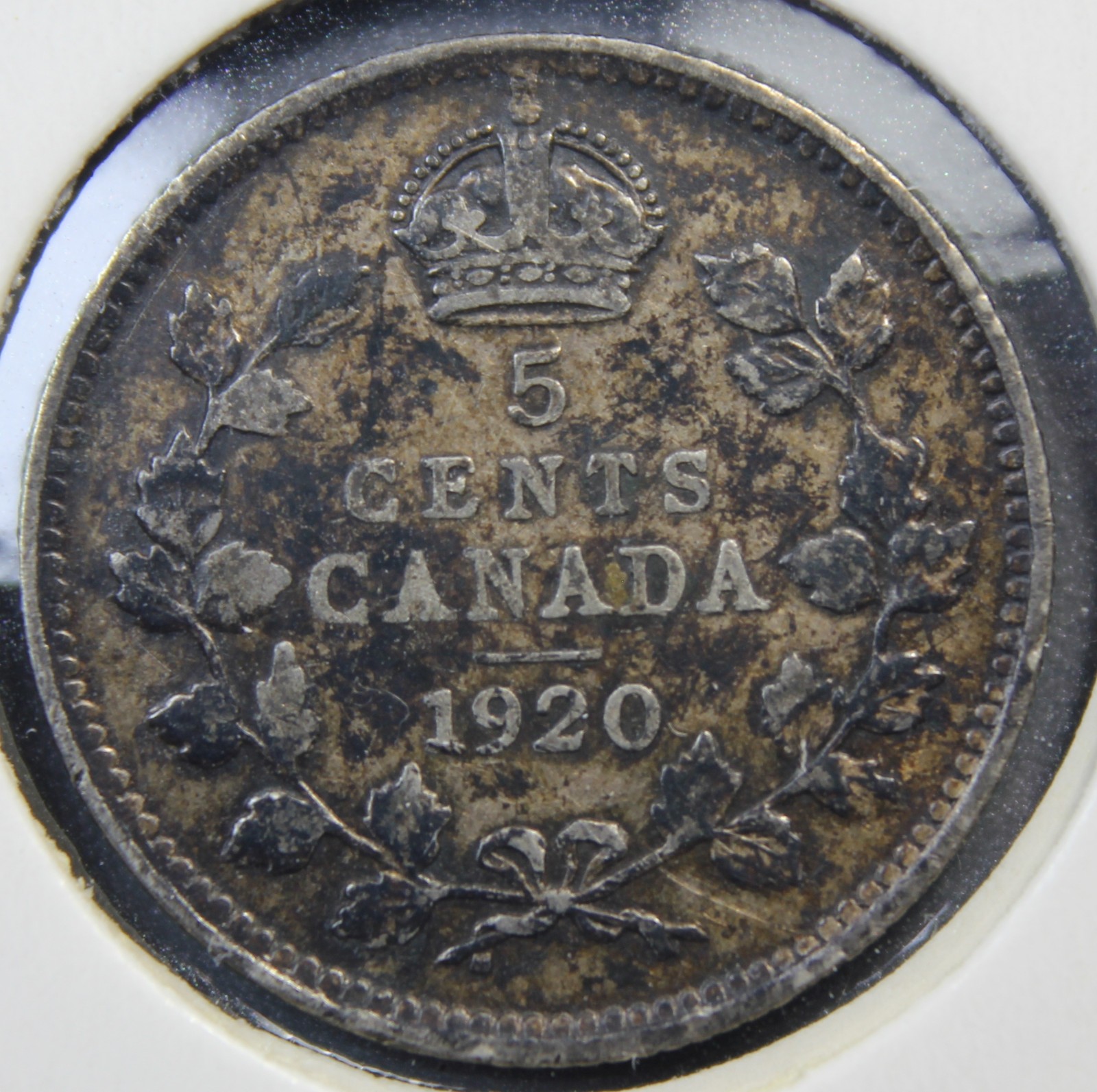 1920 Canadian Silver 5 Cents George V