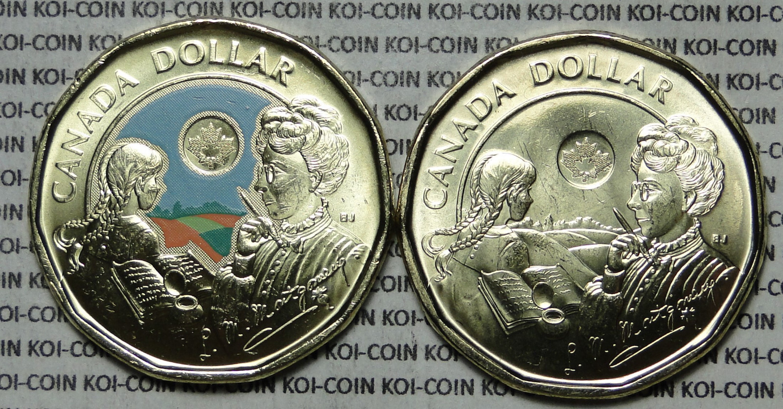 BU 2x 2024 Canada Anne Green Gables LM Montgomary $1 dollar loonie pair of coins
