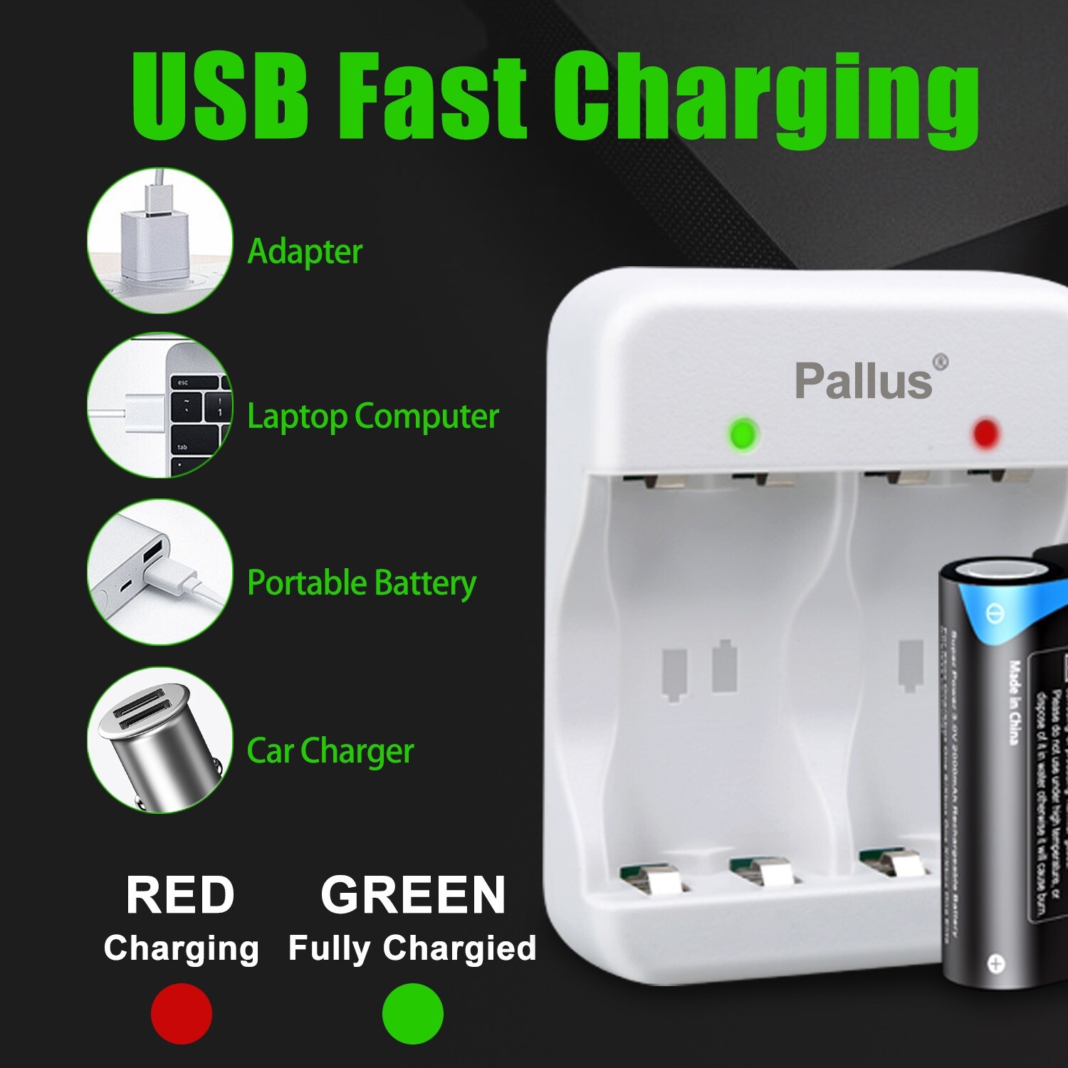 2 Pack Pallus Lithium Xbox One/Series S|X Controller Battery Pack with Charger