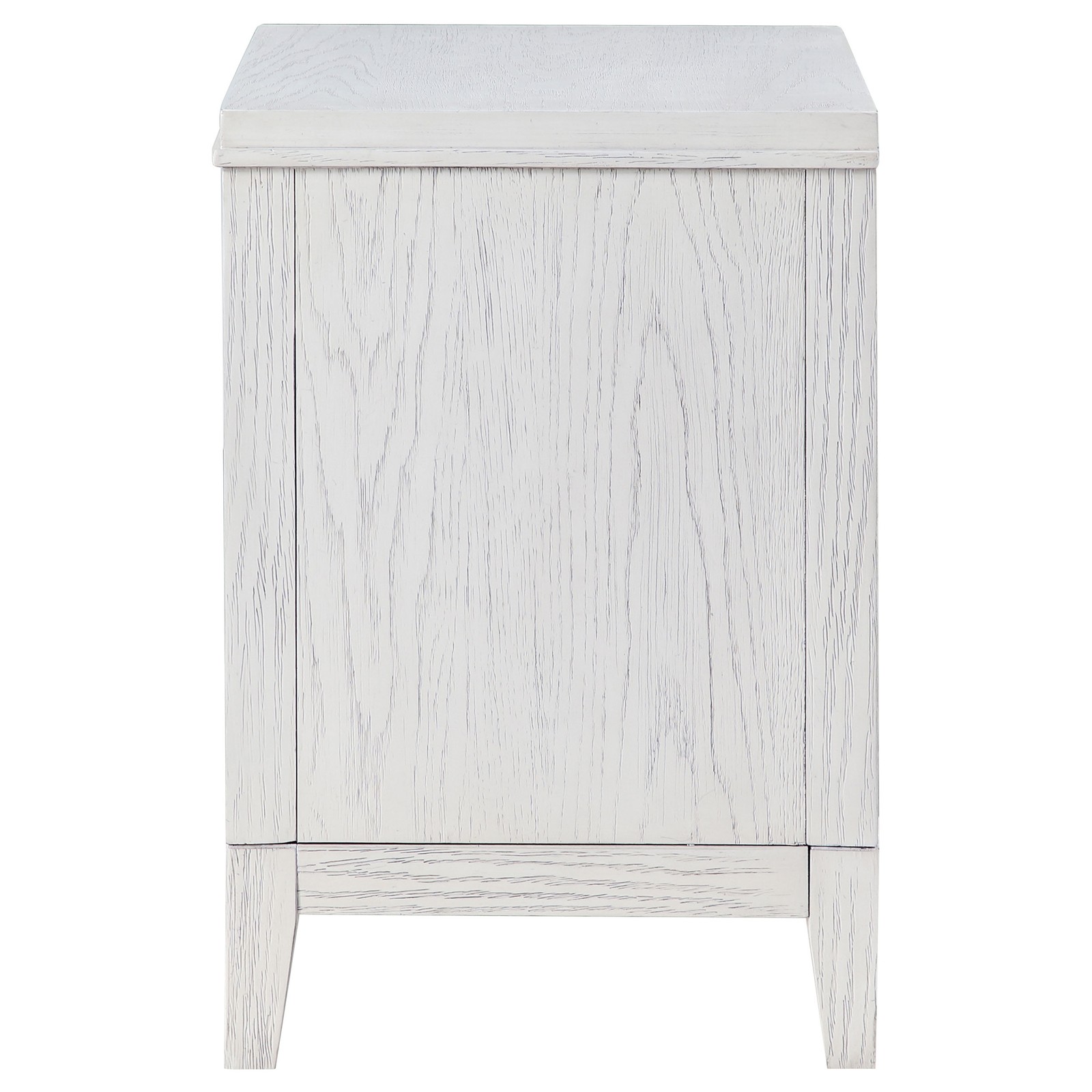 Distressed White 2-Drawer Nightstand, Rustic Bedside Table, Farmhouse Style