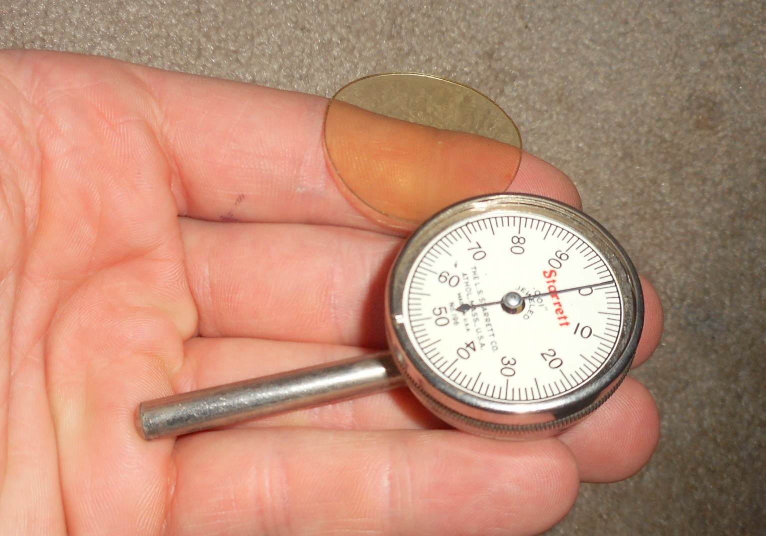 VINTAGE STARRETT NO. 196 UNIVERSAL DIAL TEST INDICATOR SET w/ BOX
