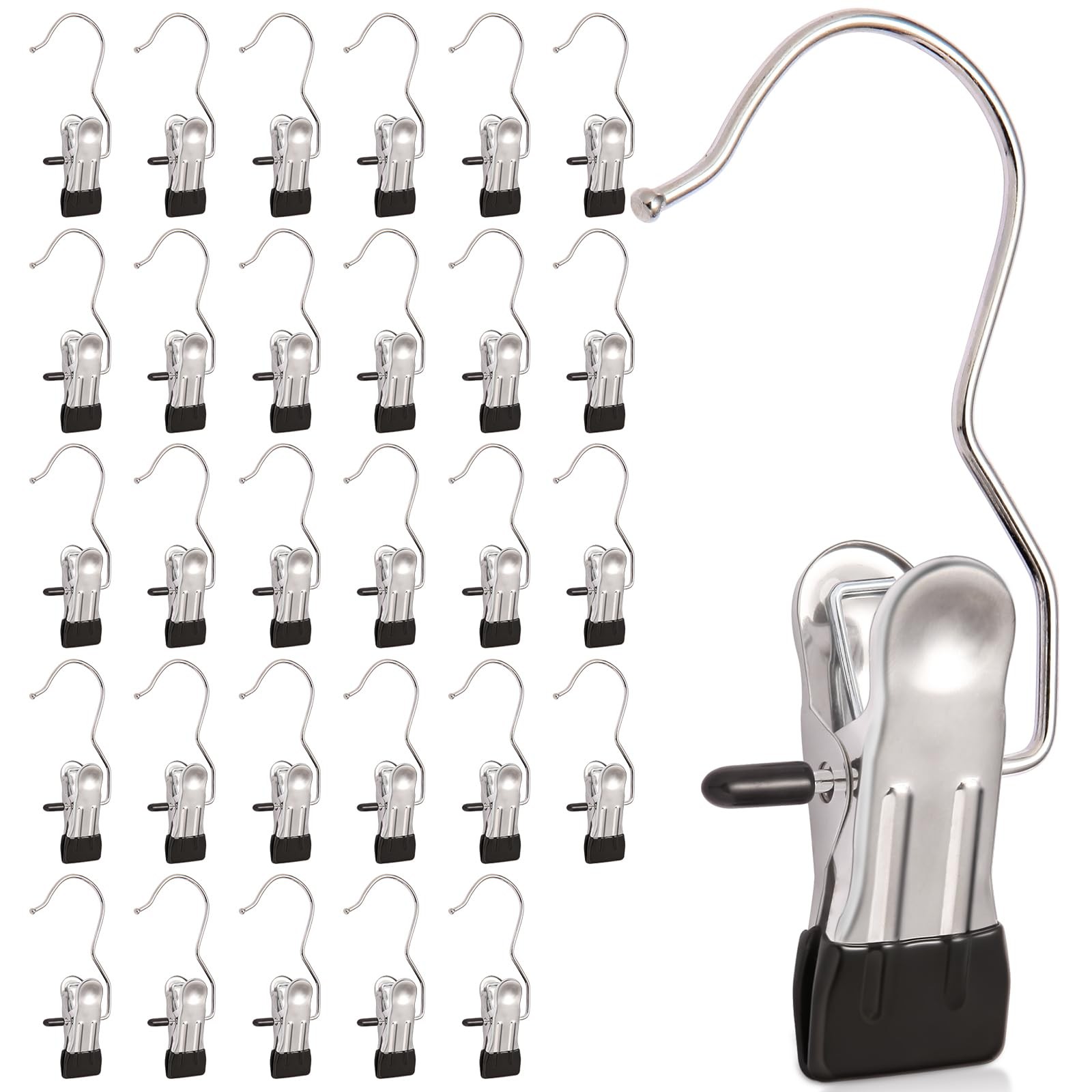 30 Pack Heavy Hanger Clips for Closet, Laundry Hooks Hanging Clips with, Clothes