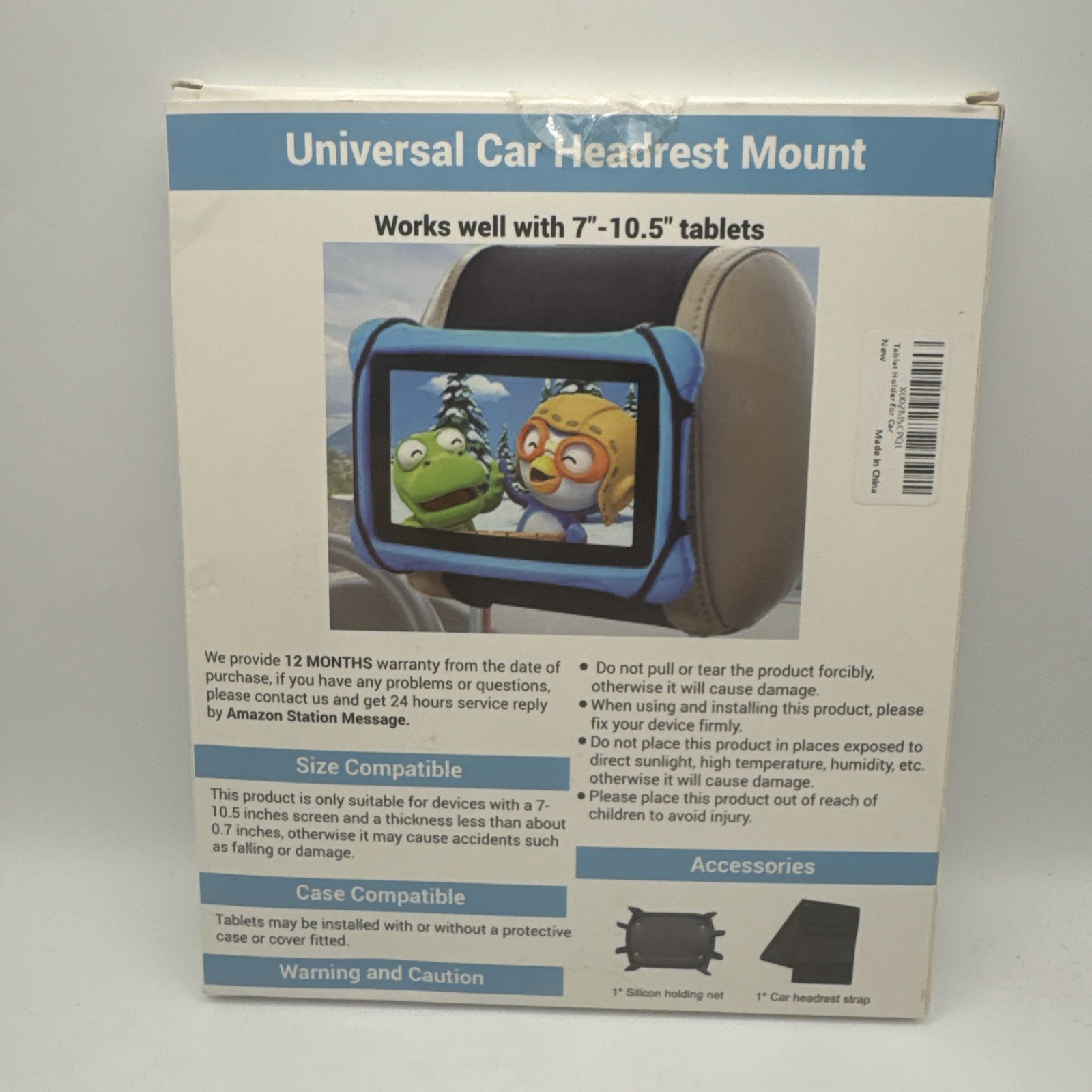 Universal Car Headrest Mount Adjustable iPad 7"-10.5 Tablets