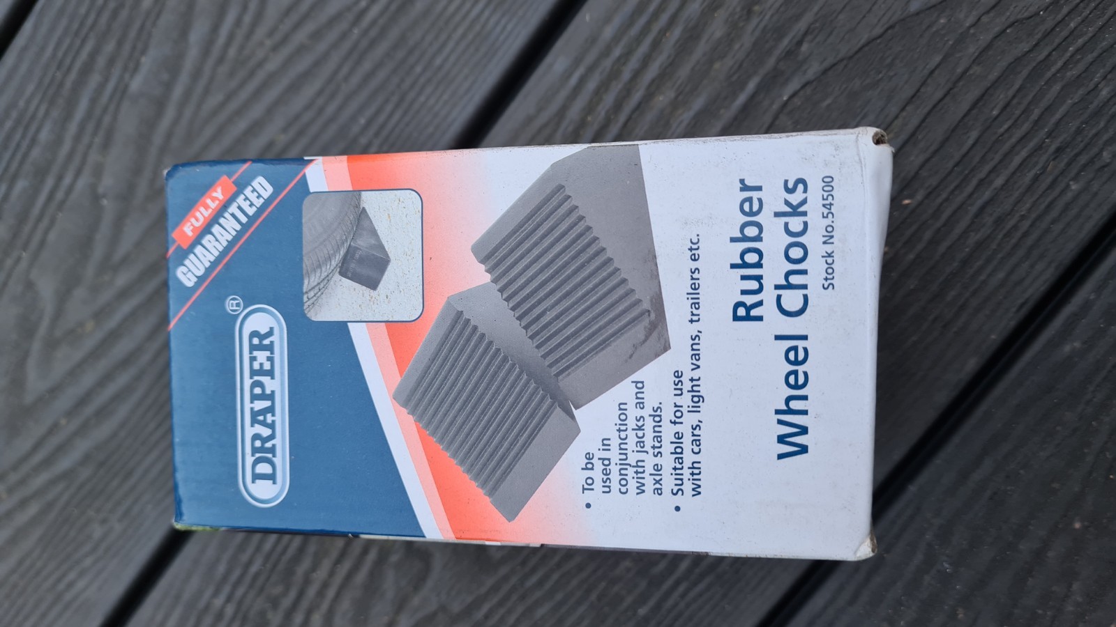 Draper 1x Rubber Wheel Chocks Garage Professional Standard Tool 54500