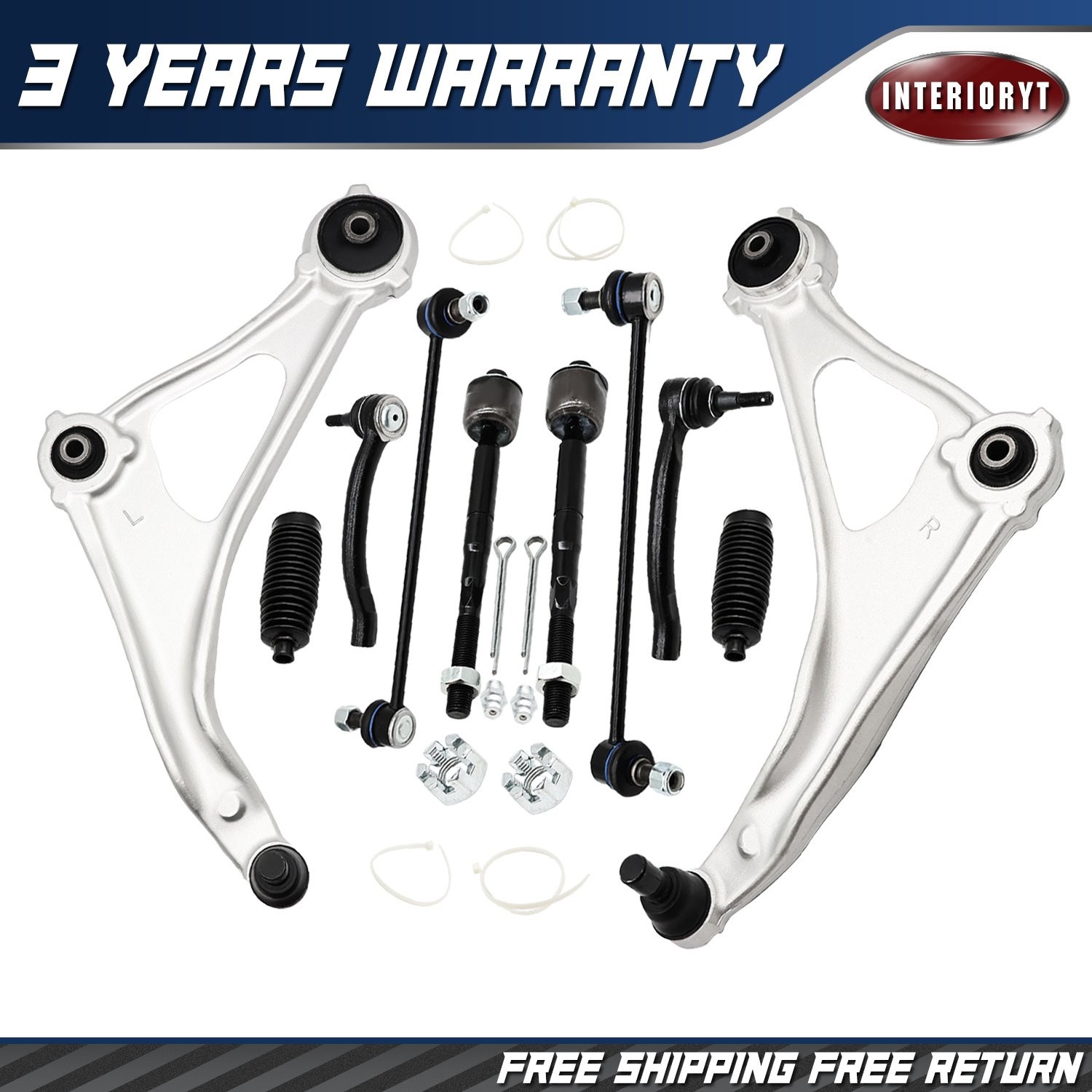 Front Lower Control Arm Sway Bar Tie Rod Set of 10Pc For 2013 2014 Nissan Altima