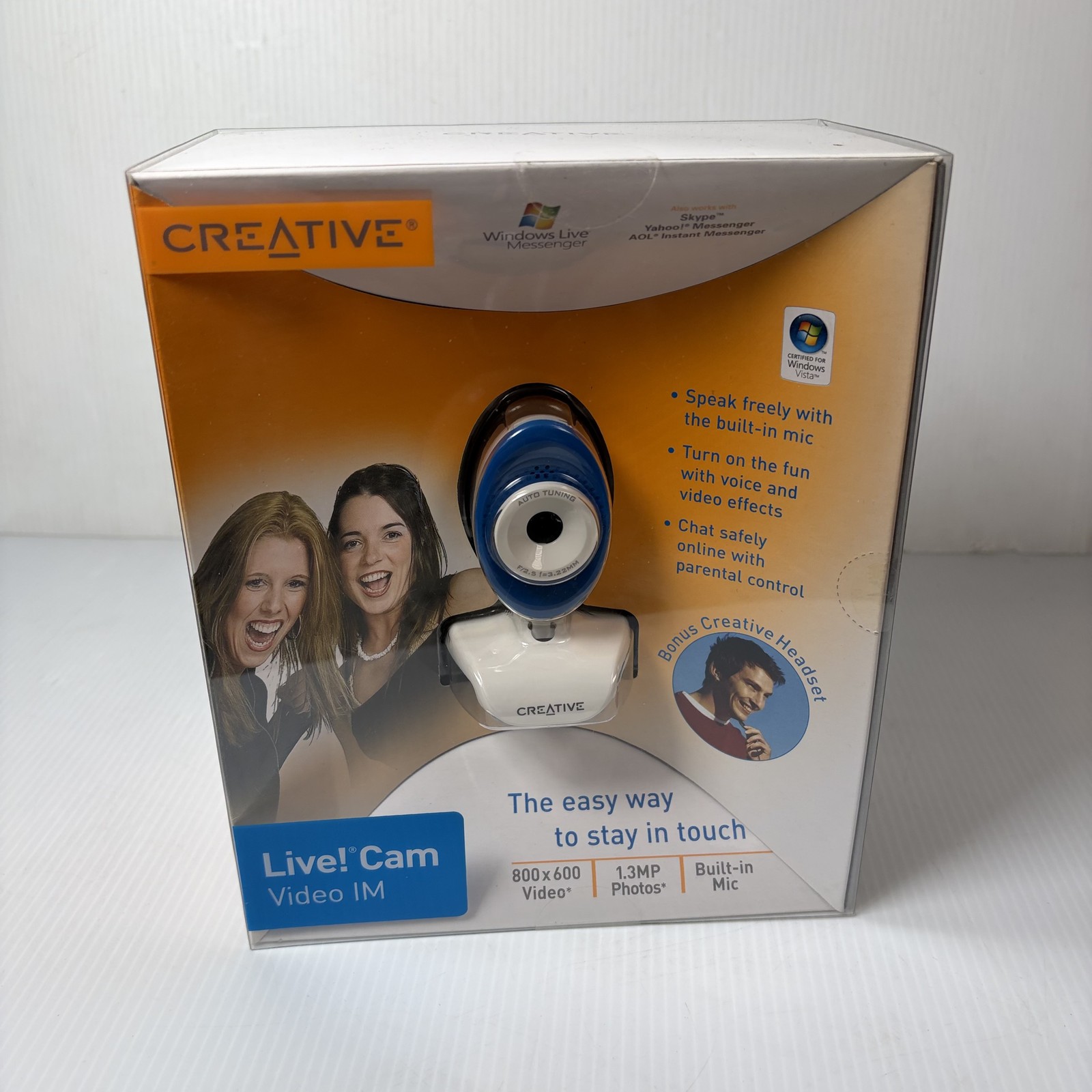 Vintage Creative Live! Cam Video IM Webcam w/ Headset VF0350 Windows Vista