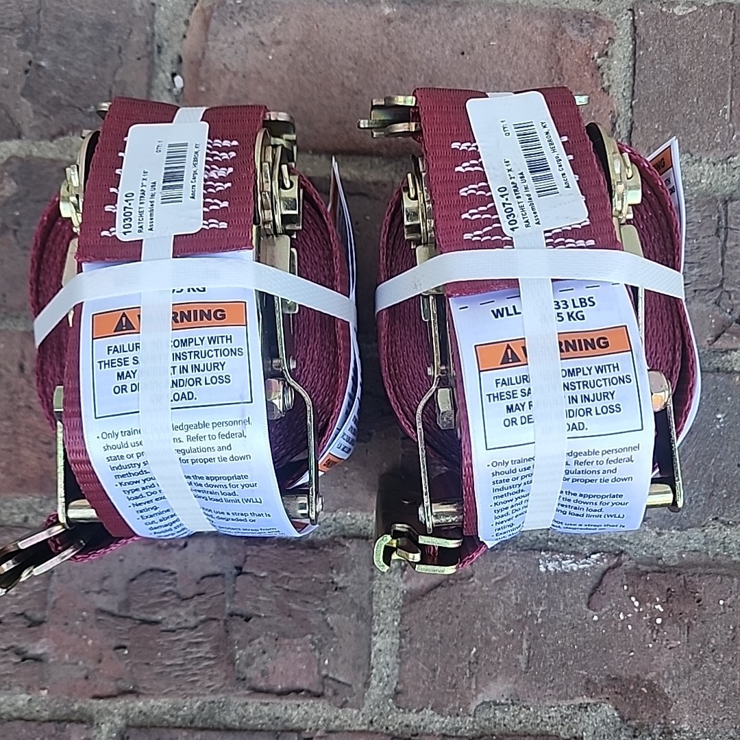 E track ratchet straps 2” x 16’ (2 Cargo Straps, Load  Straps) New 1500 Lb X2