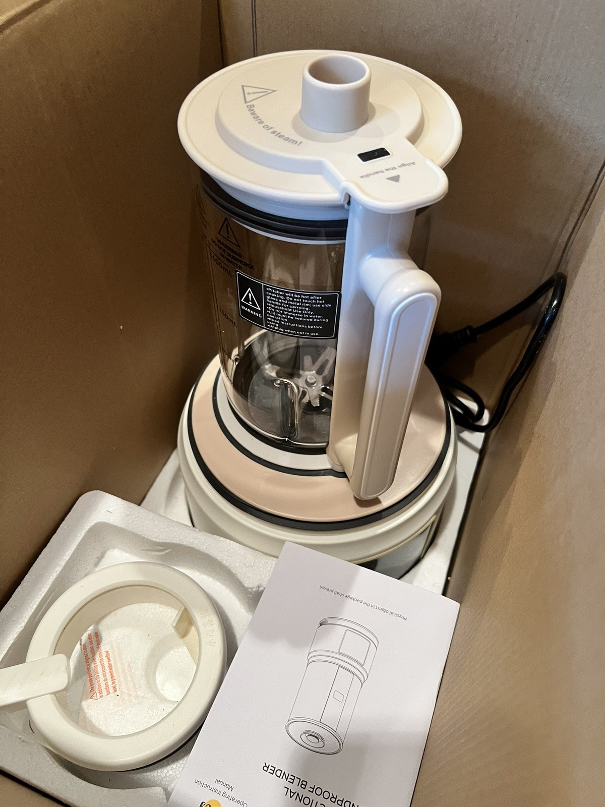 Poros PB06 Multifunctional Soundproof Blender Cream Digital Glass Pitcher Quiet