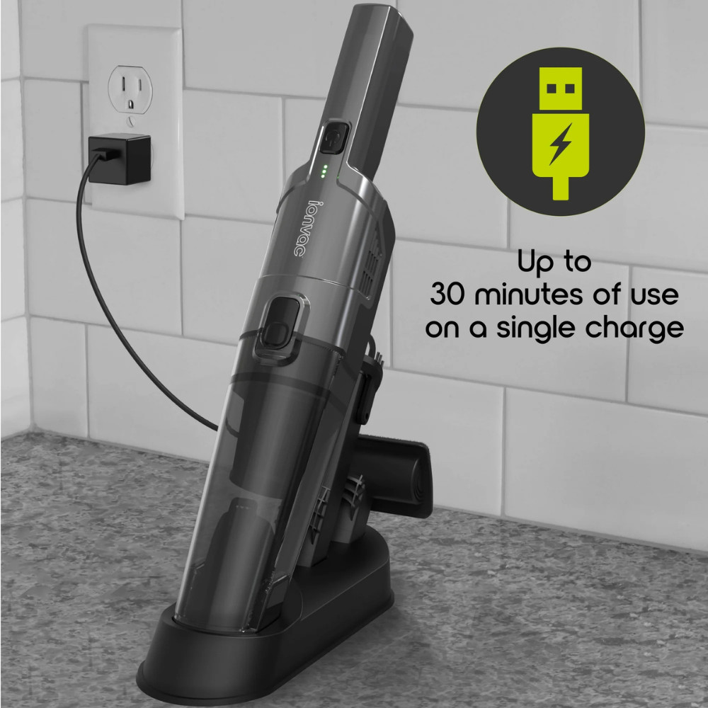 IonVac PowerMax Cordless Handheld Vacuum Cleaner USB Charging with Attachments