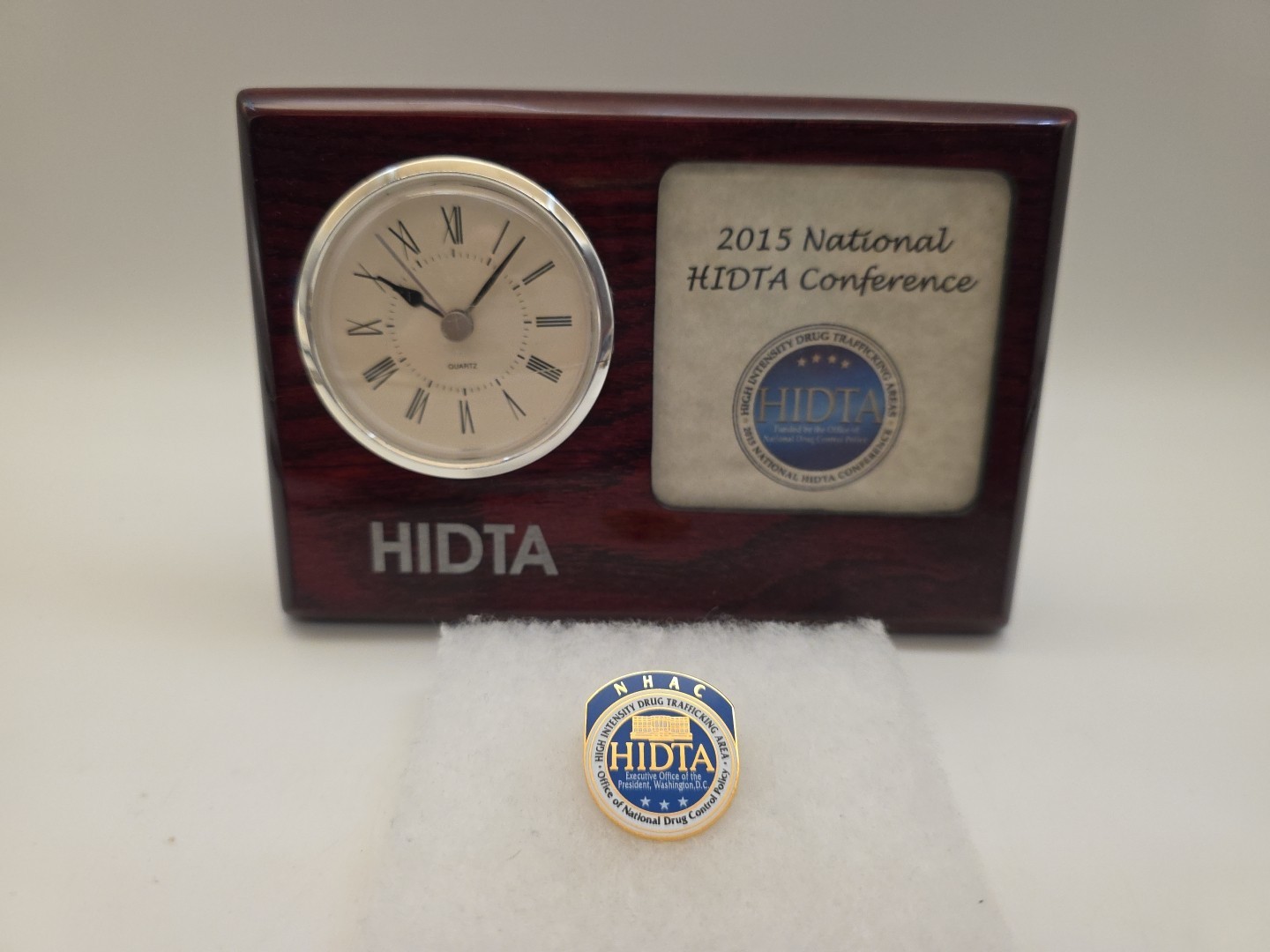 Washington HIDTA High Intensity Drug Trafficking Area Pin Desk Clock