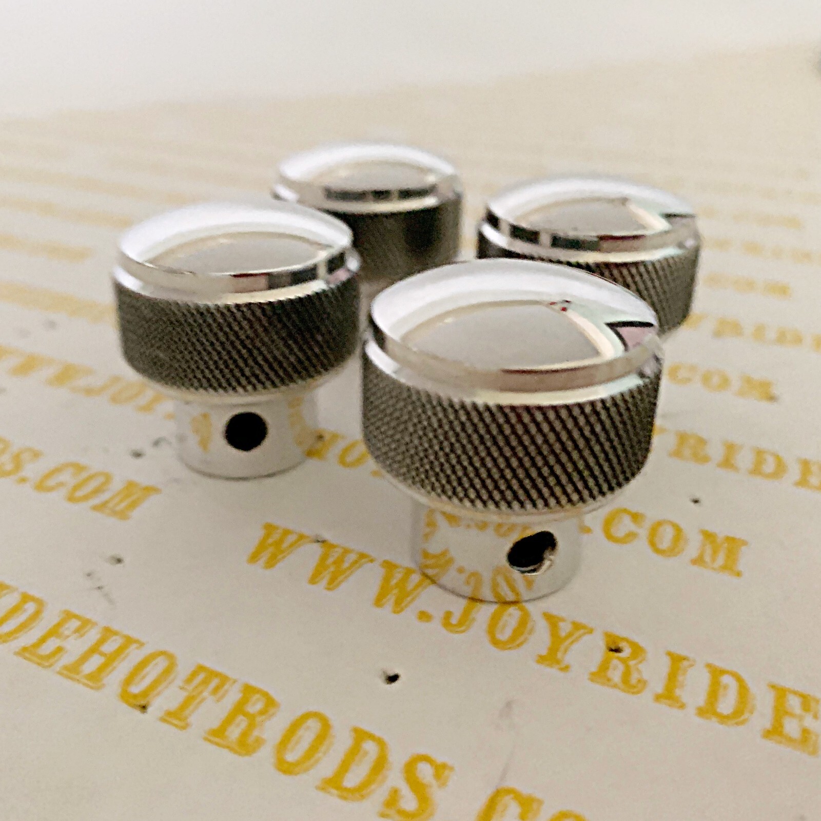 4 x Genuine 'Knurled' Style Dash Knobs by SoCal Speed Shop- Polished Aluminum