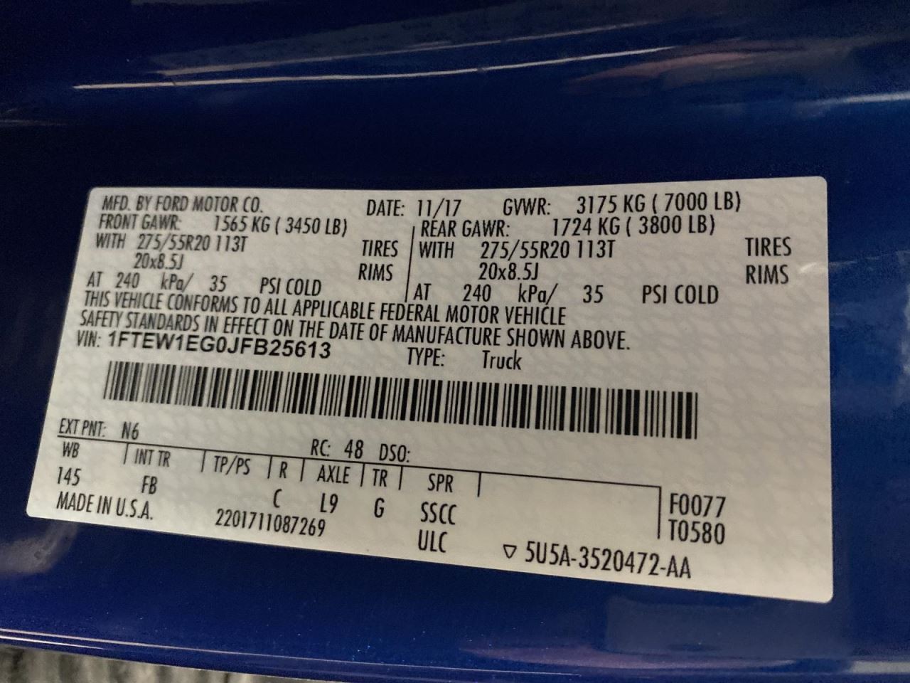 F150 2018 Air Shutter 1074718