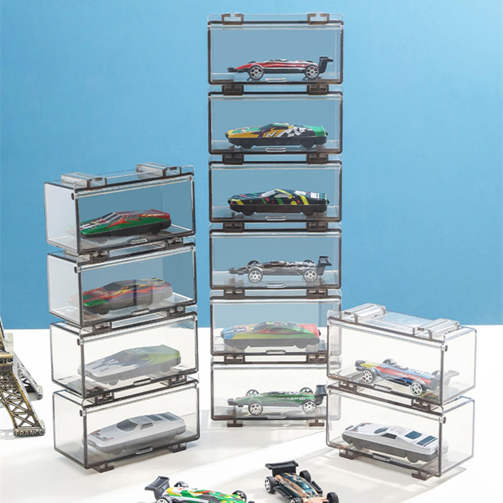4Pcs/Set 1:64 Car Model Toy Storage Box Model Dustproof Case Acrylic Display n