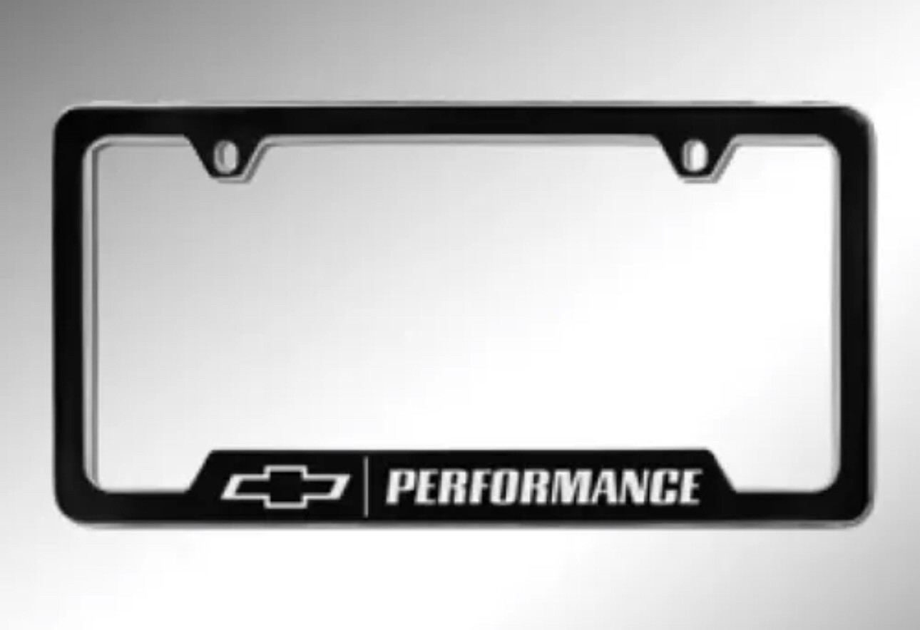 Genuine GM License Plate Frame Performance Black 19330393