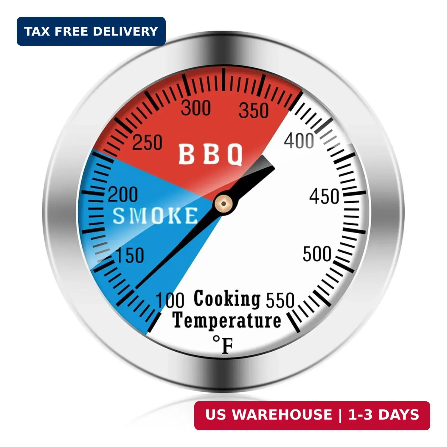 2" Temperature Thermometer Gauge | Barbecue BBQ Grill Smoker Pit Thermostat