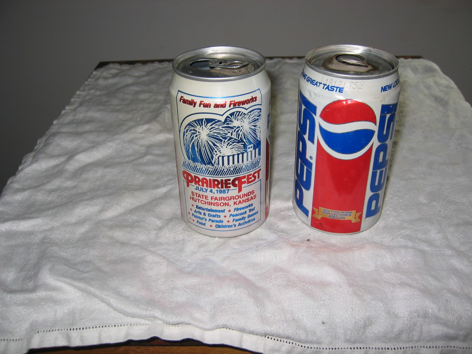 Two Vintage Limited Edition Pepsi Pull Tab Cans Prairie Fest 1987 + Collectors