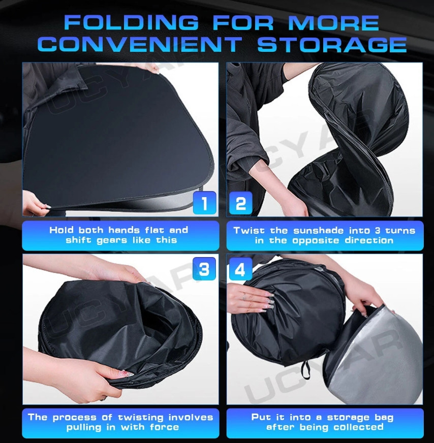 For Chrysler Foldable Car Windshield Sun Shade Shield Cover Visor UV Heat Block