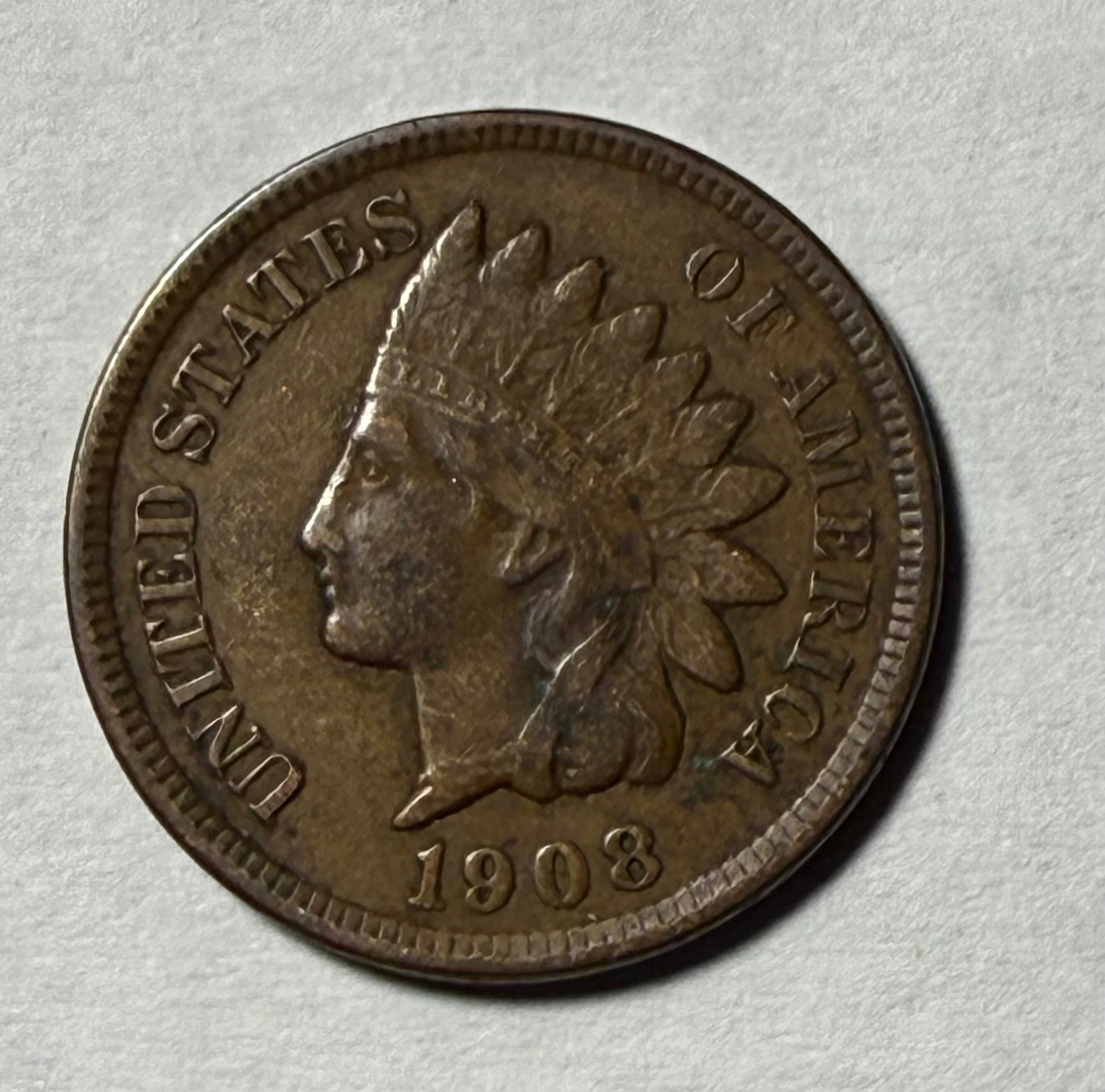 1908 Indian Head Cent - well struck