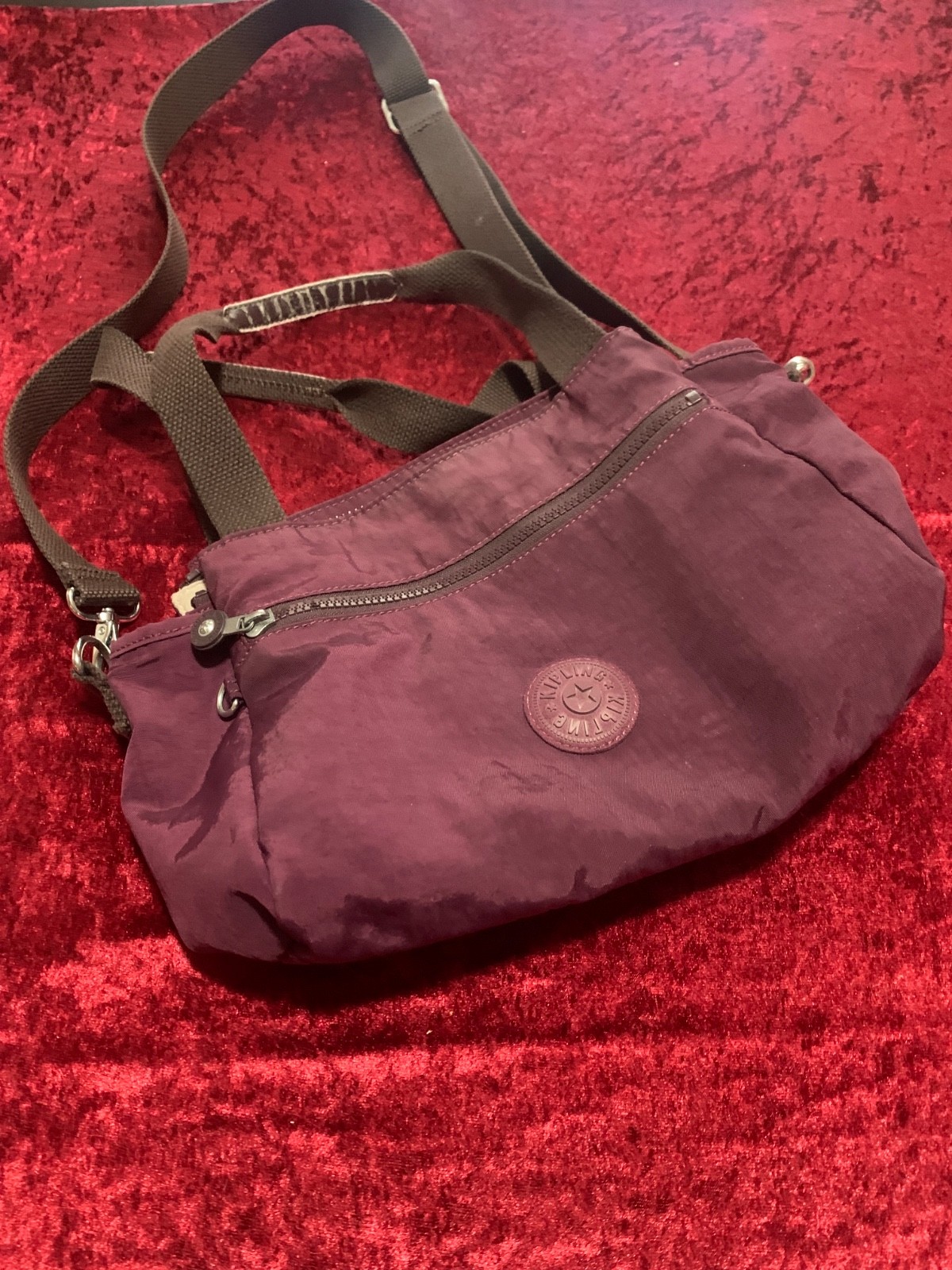 Kipling Dark Plum Bag Crossbody Strap Nylon  HB6938-51E 0519/53893