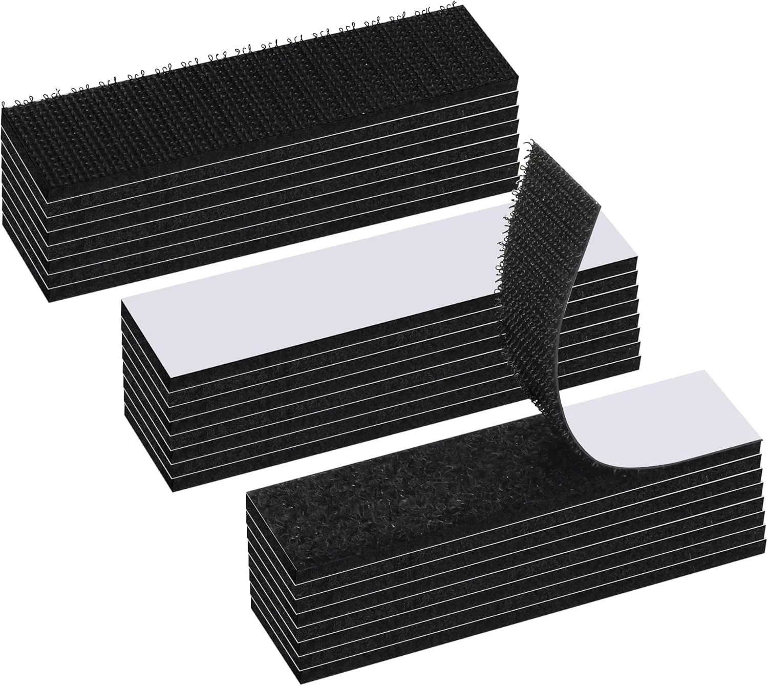 24 Sets 1x4 Inch Hook and Loop Fastener Strips with Adhesive,Heavy Duty Double S