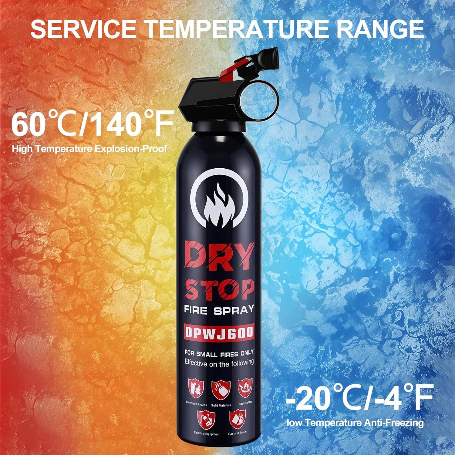 2Pack Dry Stop Fire Spray for Home - Auto Fire Extinguisher for Truck Vehicle, 6