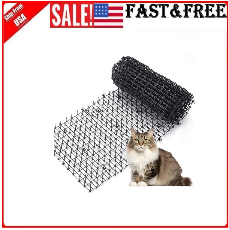 Cat Scat Mat wit Spikes Prickle Strips Anti-Cats Network Digging Stopper 78"x11"