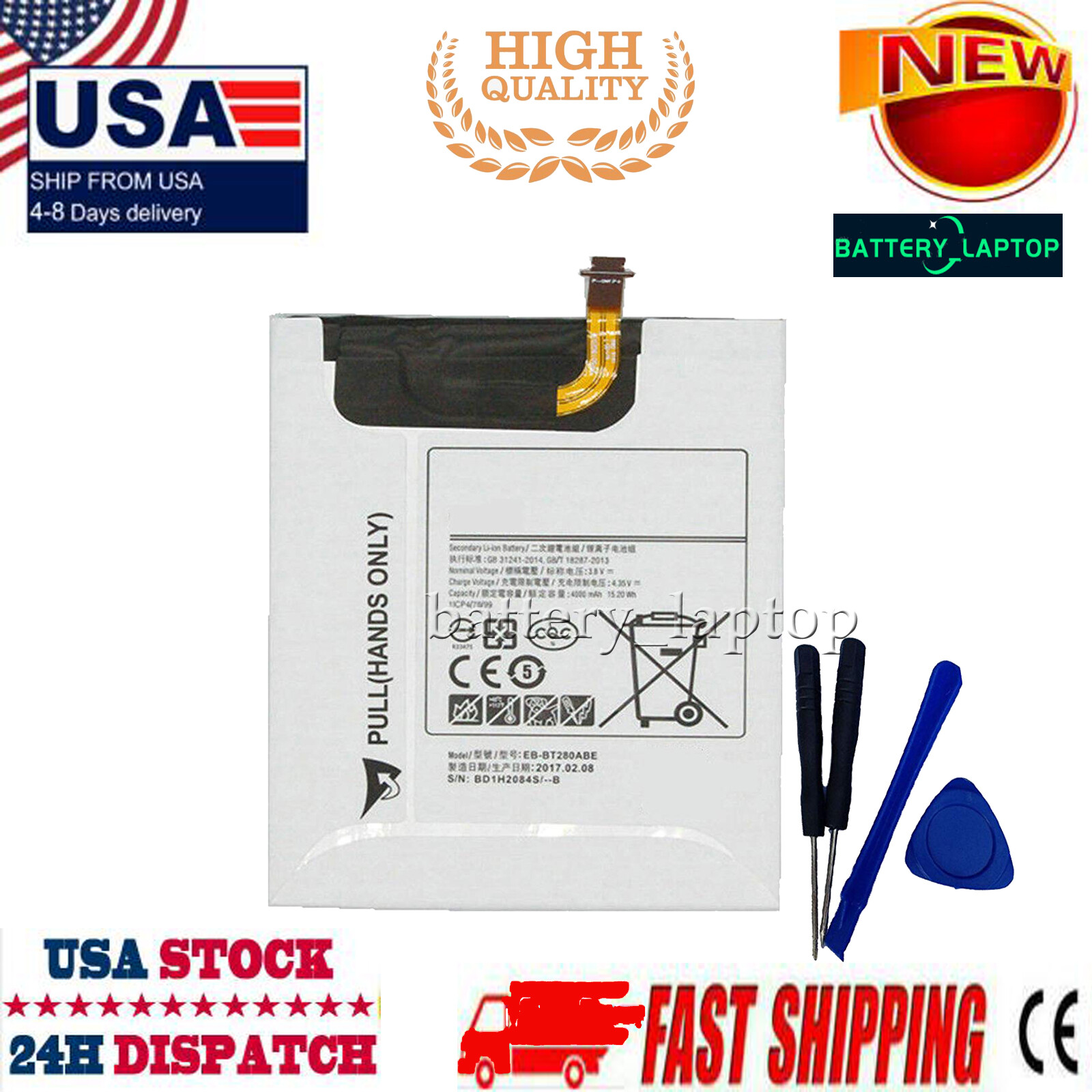Battery For Samsung Galaxy Tab A 7.0 SM-T285M, 7.0" SM-T280NZKAXAR 280NZKMXAR