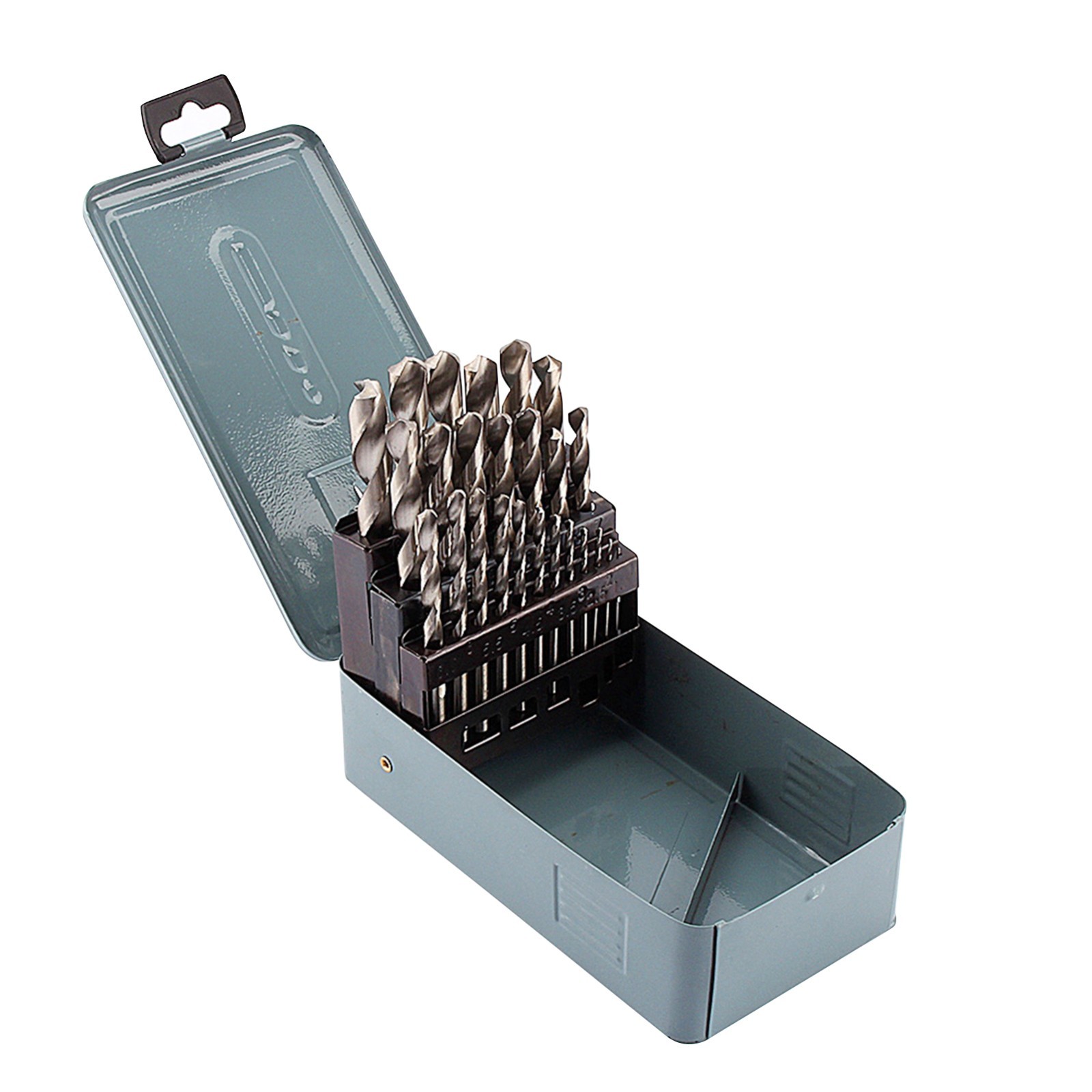 25Pcs Metric HSS Twist Drill Bits Set 1mm-13mm for Iron Wood Metal Drilling Case