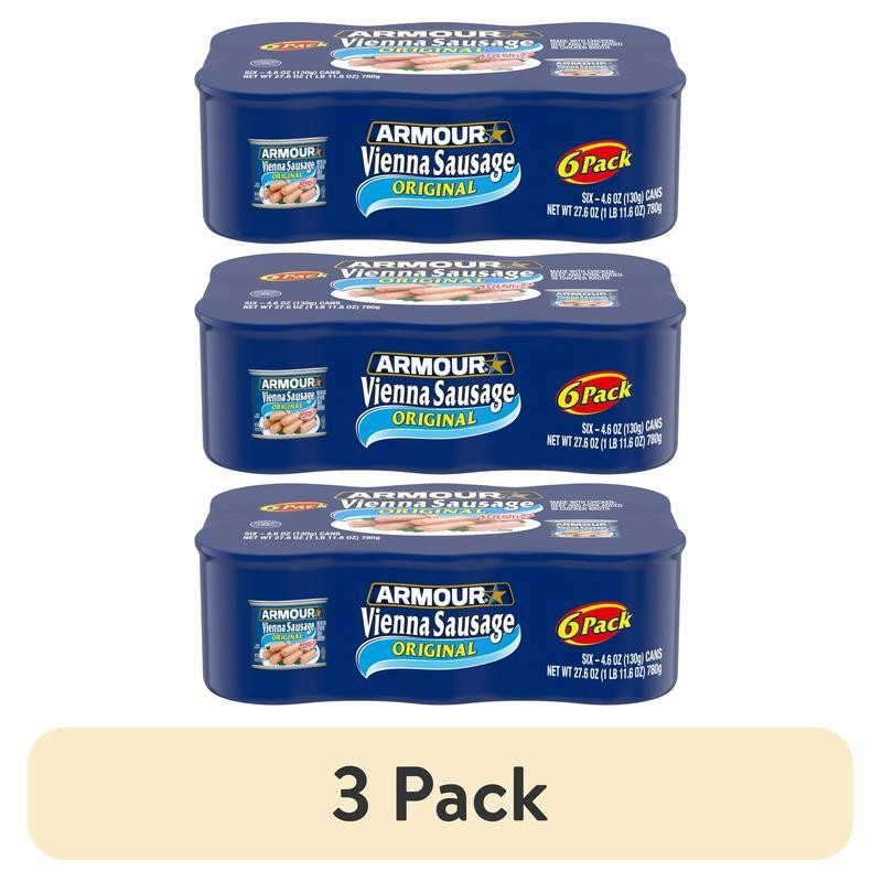 3 Pack Canned Vienna Sausage Ready to Eat Gluten Free Meat Snack Camping Food US