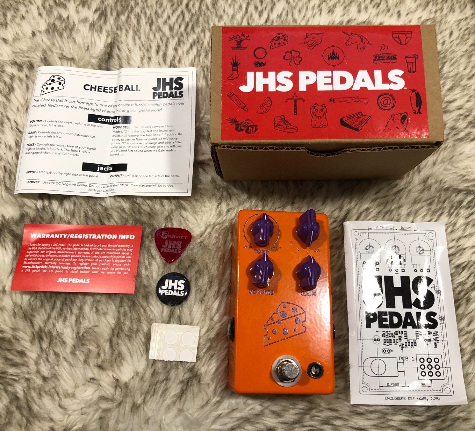 JHS Cheese Ball Distortion/Fuzz Pedal used Open box.