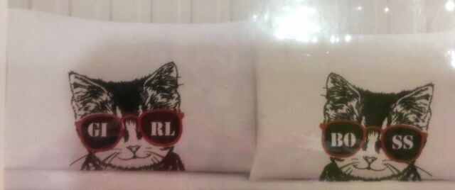 Urban Domain, 2 Standard Novelty Pillowcase | Cats "Girl Boss"