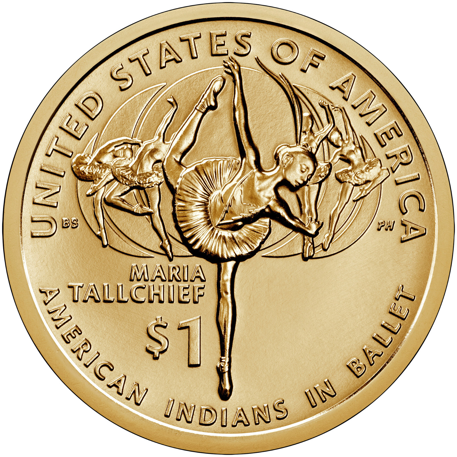 2023 D $1 Native American - Prima Ballerina Maria Tallchief - Golden Dollar