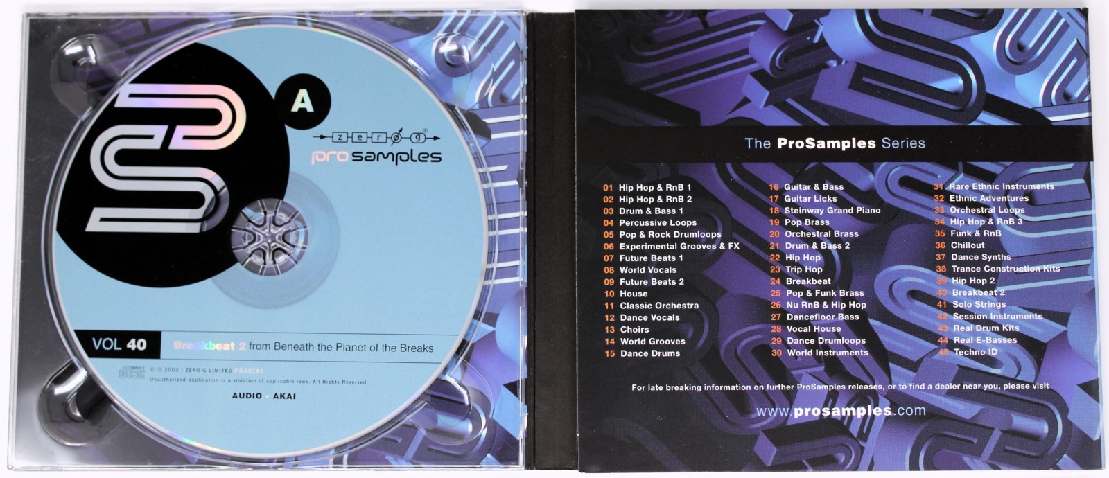 Zero-G Pro Samples 40 Breakbeat 2 Sample/Sound Library/Sampling 2 CD