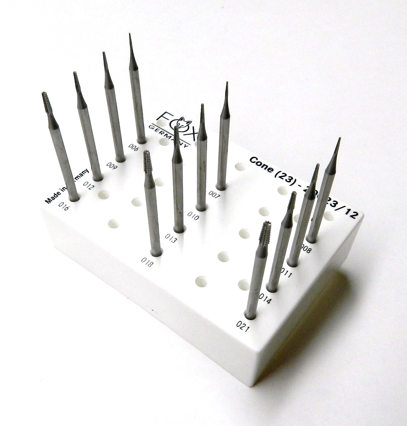Jewelry Making Burs Fig 23 Cone Tapered Cross-Cut Jewelers Bur 12 Pc Set 006-021