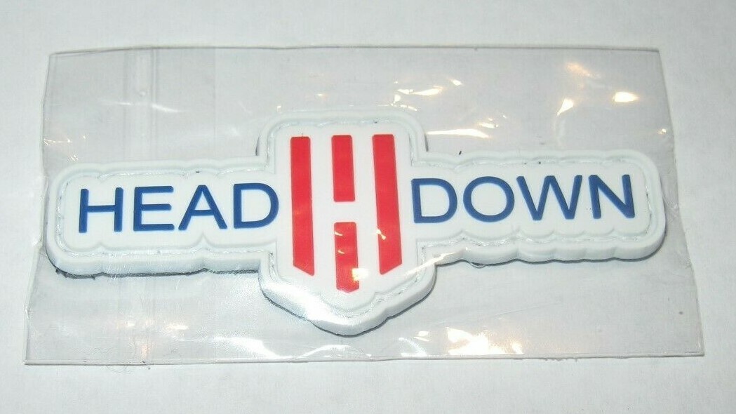 Head Down Logo Morale Patch PVC Hook Backed HeadDown H Shield