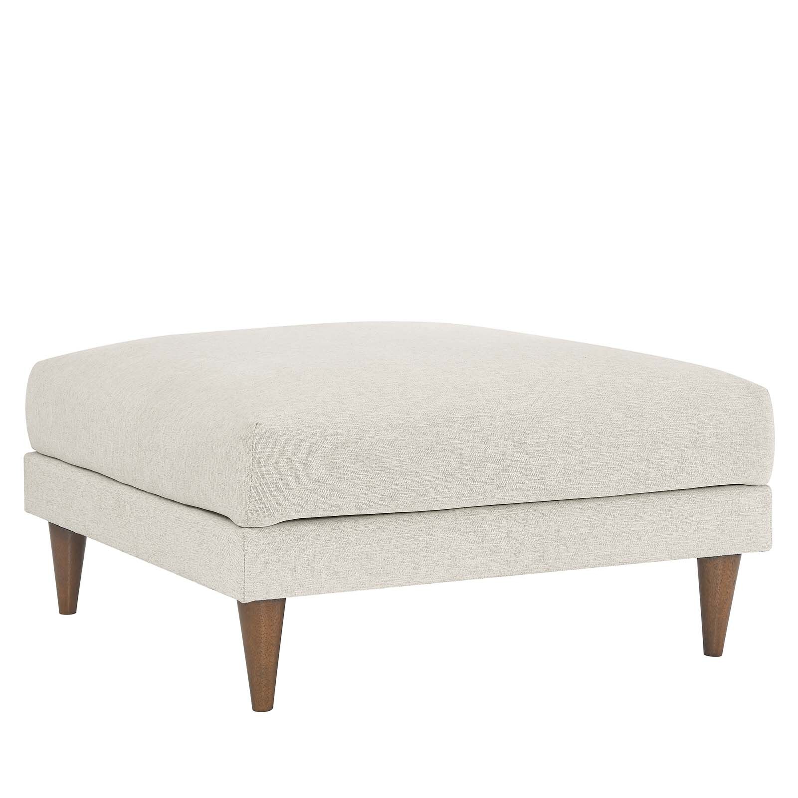 Modway Zoya Down Filled Overstuffed Ottoman in Ivory Fabric
